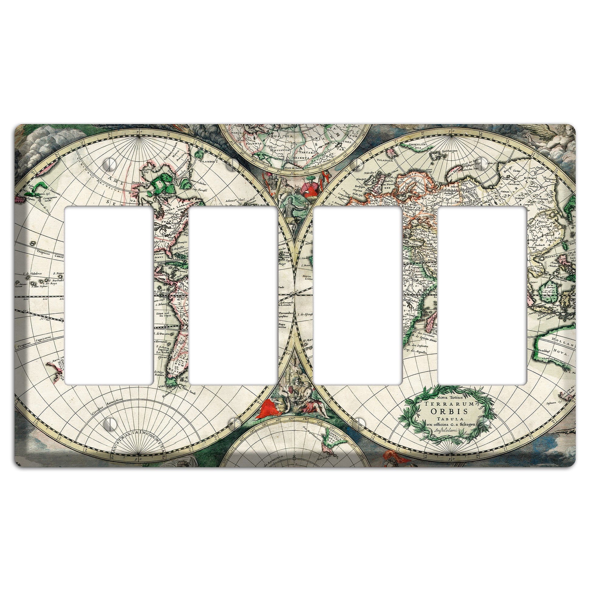 Global Map 4 Rocker Wallplate