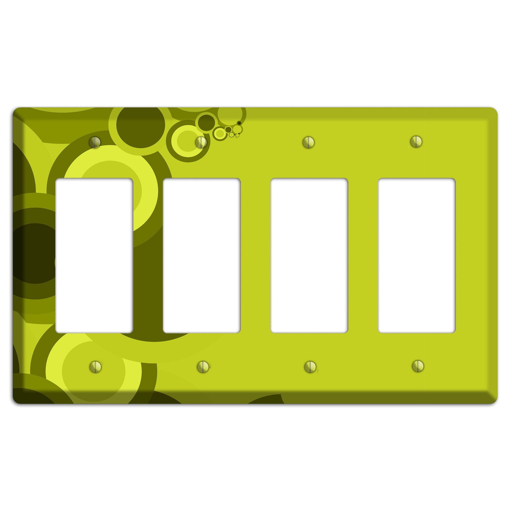 Green Circles 4 Rocker Wallplate
