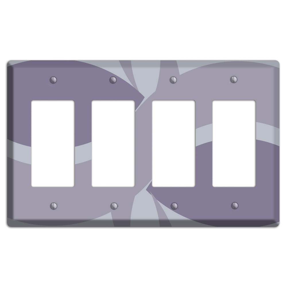 Grey and Lavender Abstract 4 Rocker Wallplate