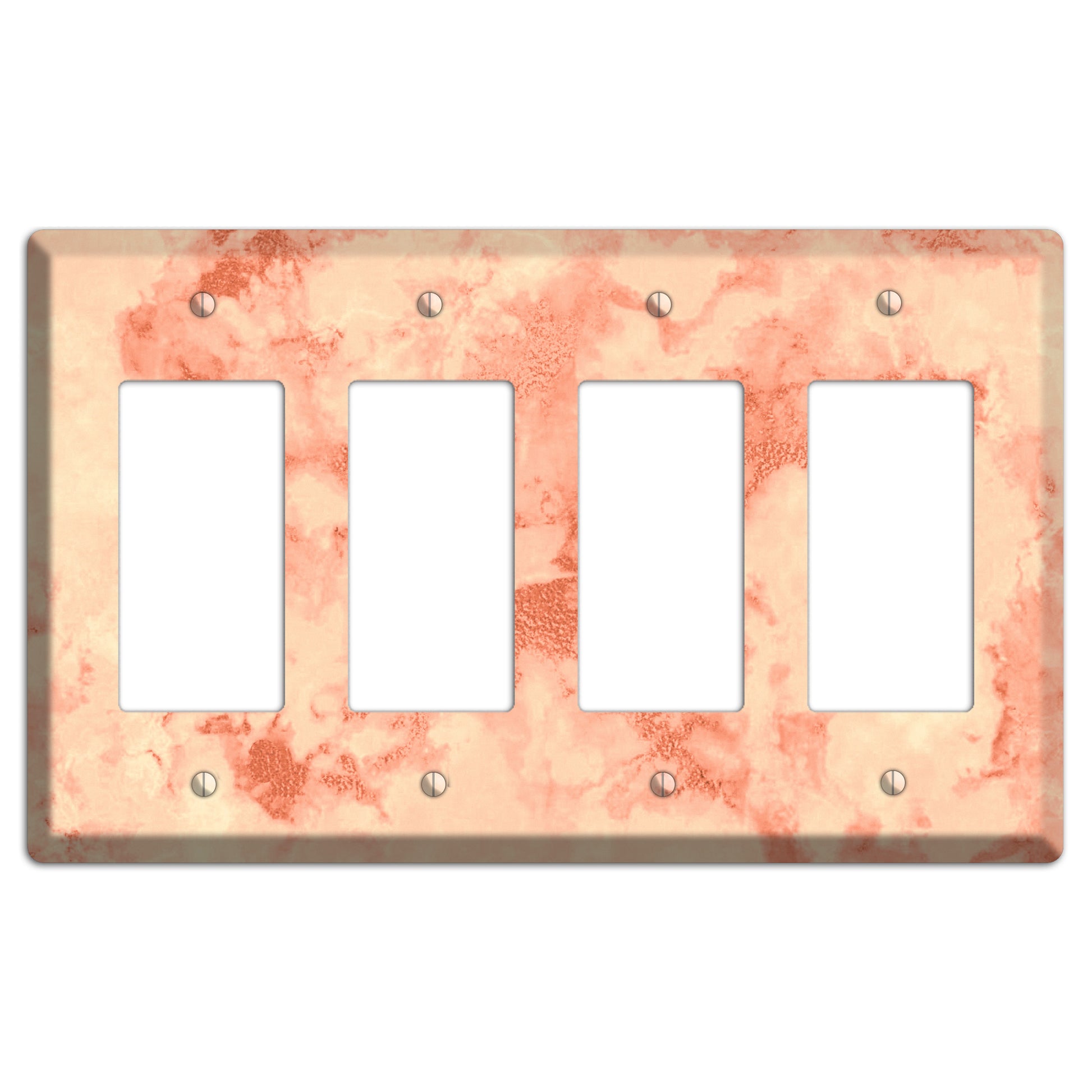 Apricot Peach Marble 4 Rocker Wallplate