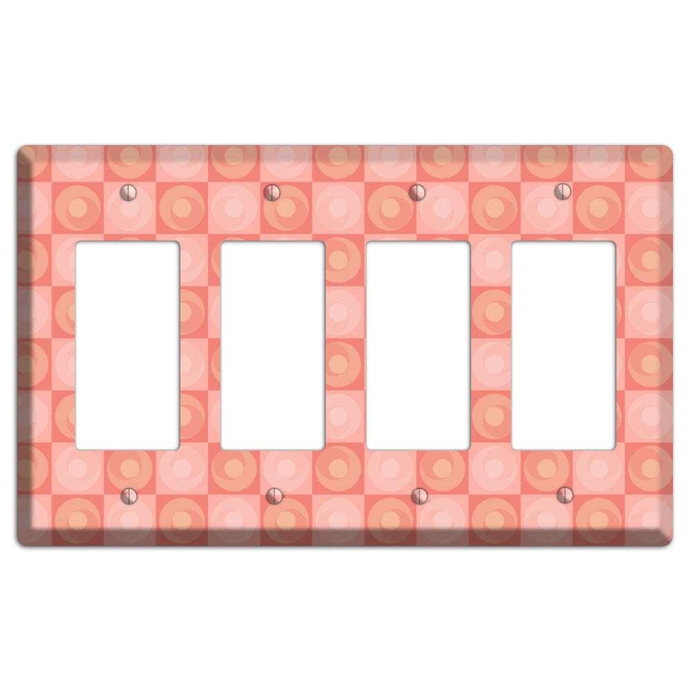 Pink Tiled Circles 4 Rocker Wallplate