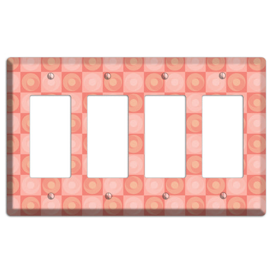 Pink Tiled Circles 4 Rocker Wallplate