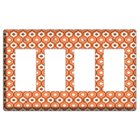 Orange and Red Double Scallop 4 Rocker Wallplate