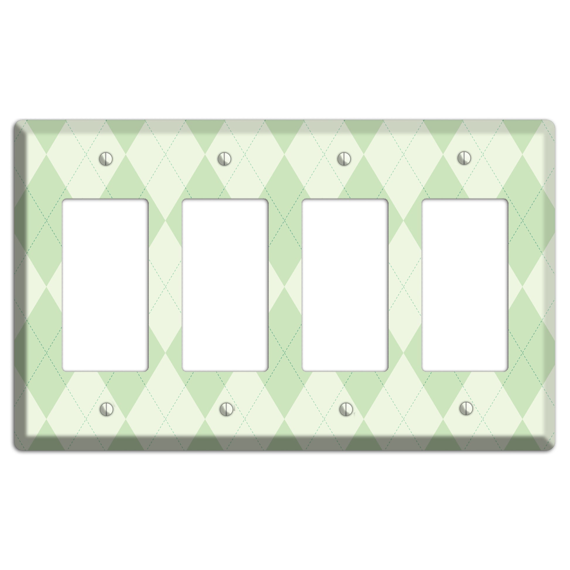Light Green Argyle 4 Rocker Wallplate