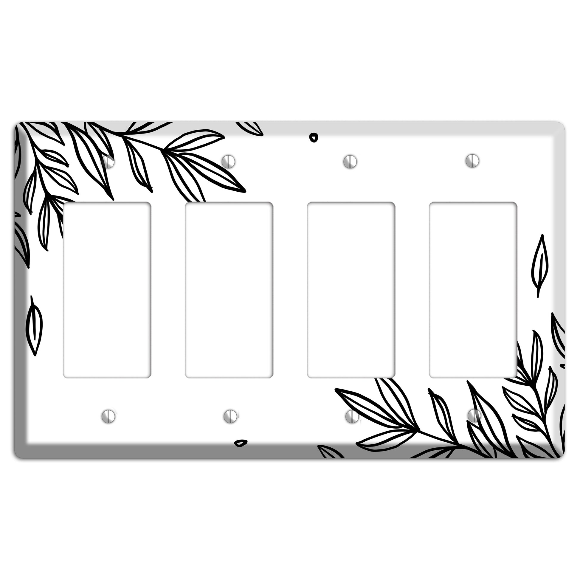 Hand-Drawn Floral 3 4 Rocker Wallplate