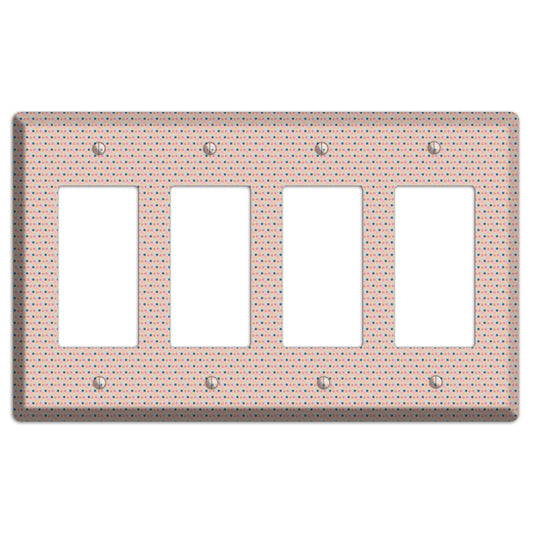 Multi Dusty Pink Tiny Dots 4 Rocker Wallplate