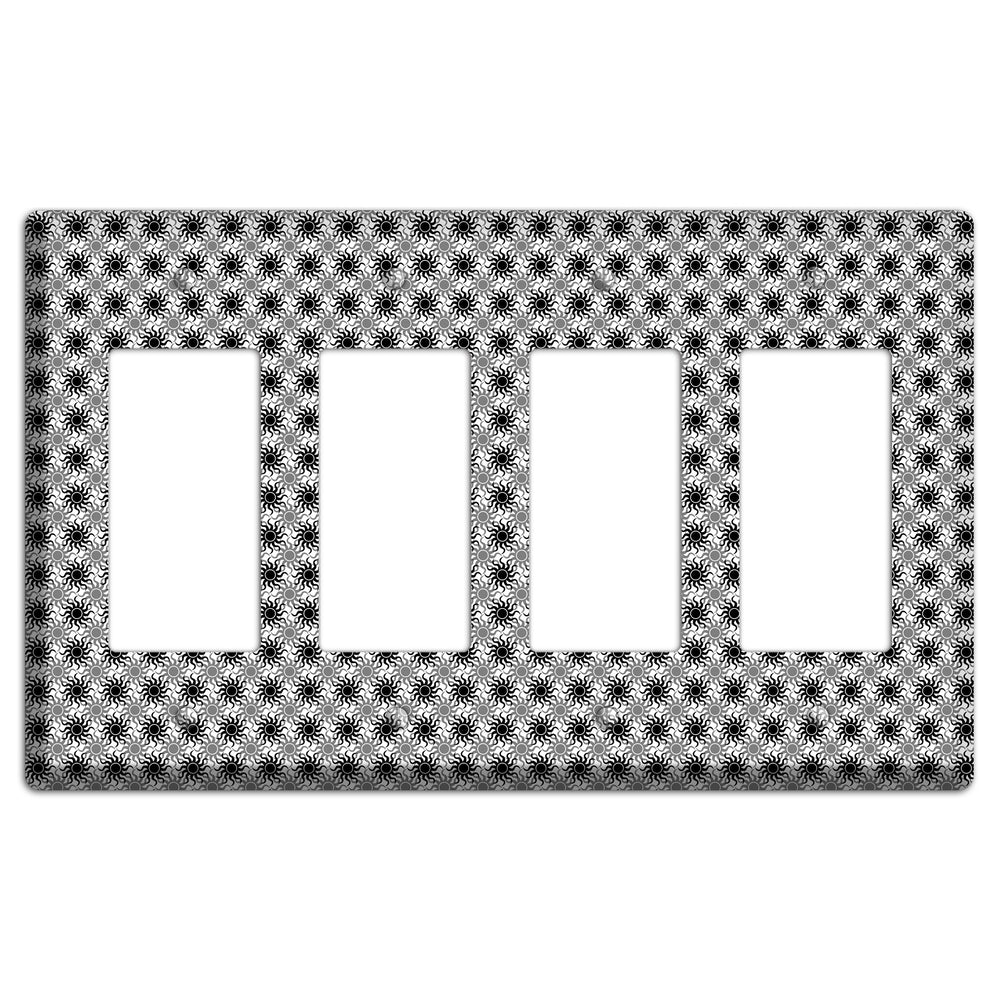 Black and Grey Sun Contour 4 Rocker Wallplate