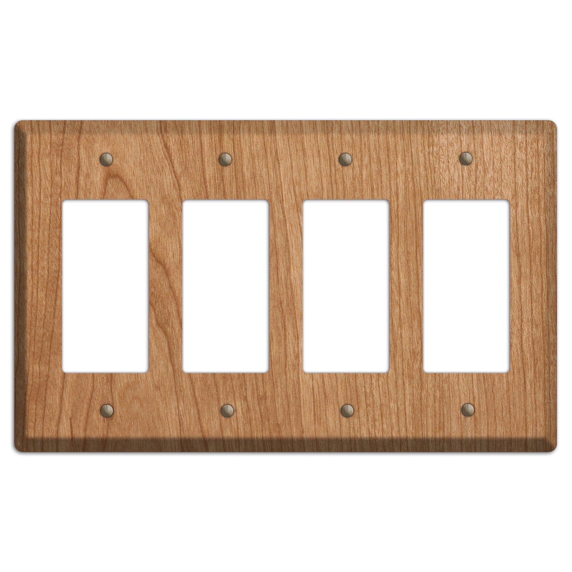 Cherry Wood Four rocker Switchplate