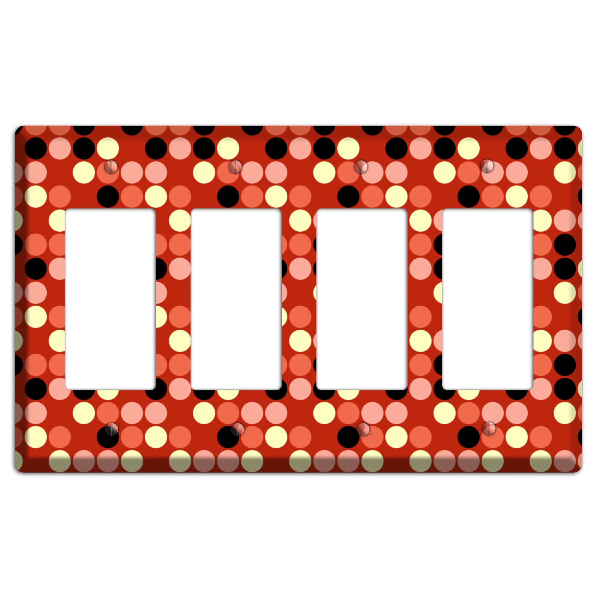 Multi Color Red Dots 4 Rocker Wallplate