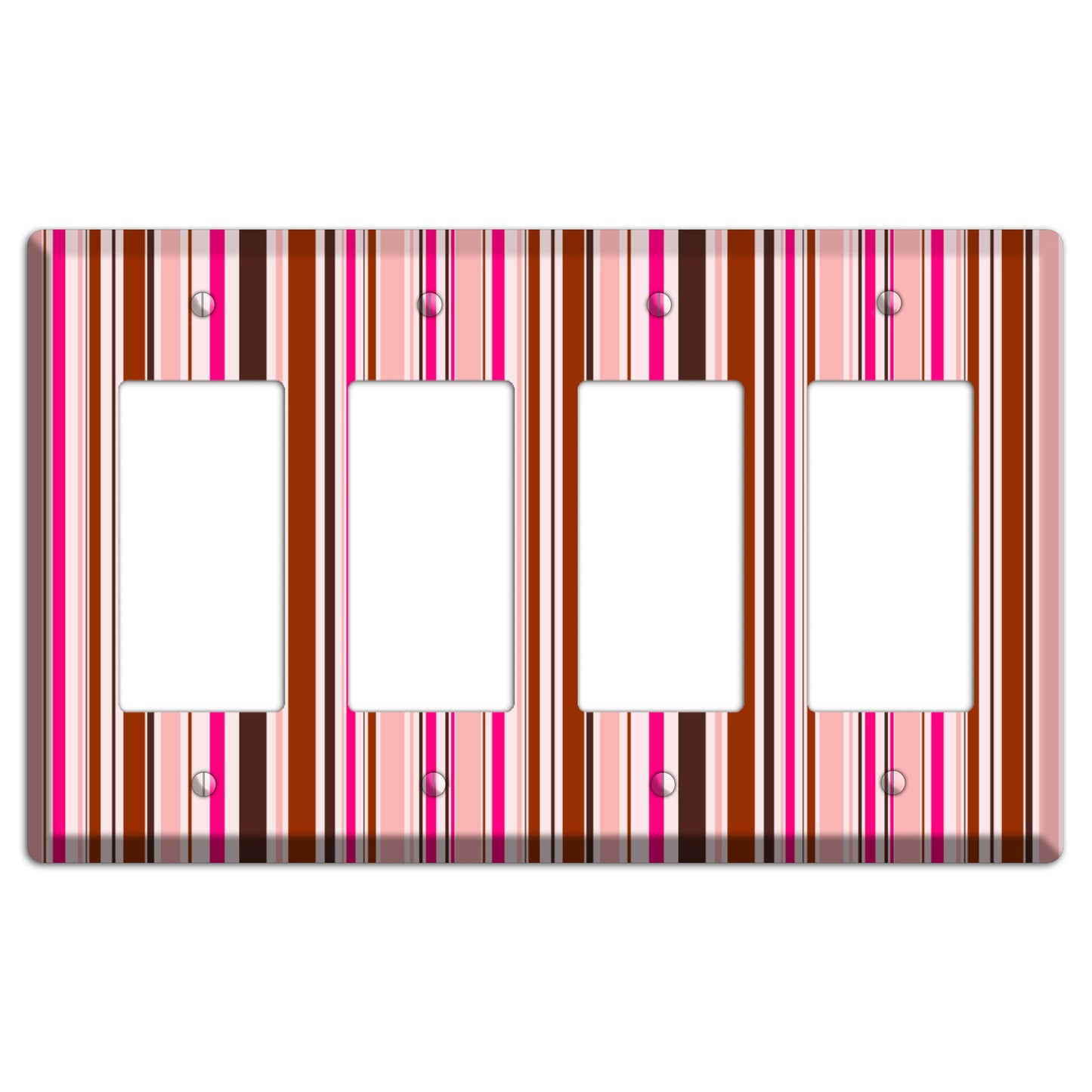 Pink Stripes 4 Rocker Wallplate