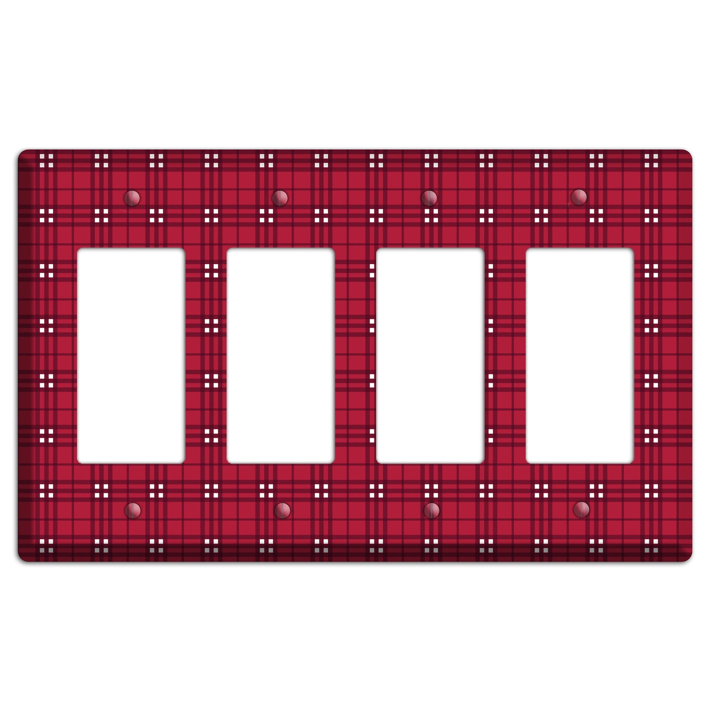 Red and White Plaid 4 Rocker Wallplate
