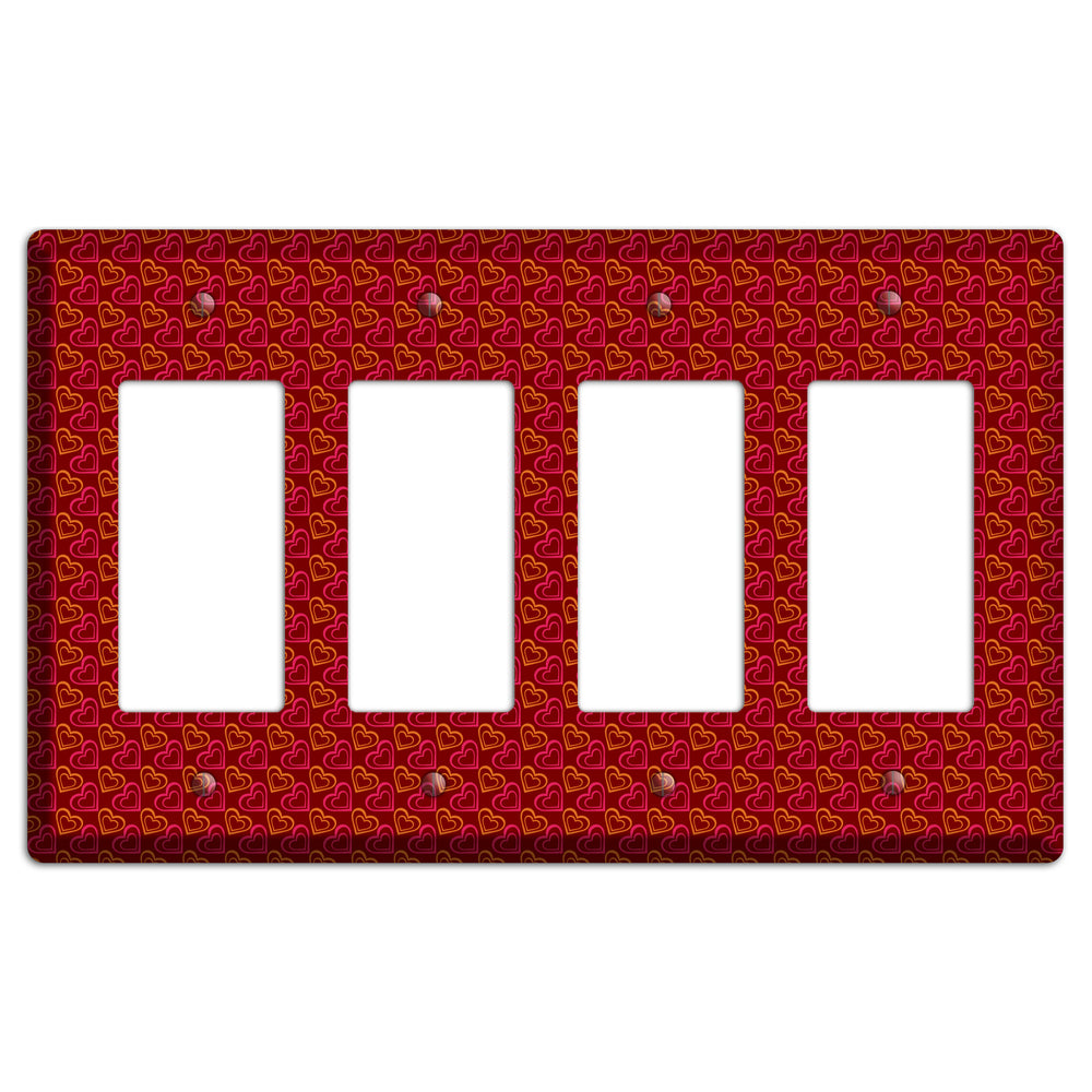 Red and Orange Hearts 4 Rocker Wallplate