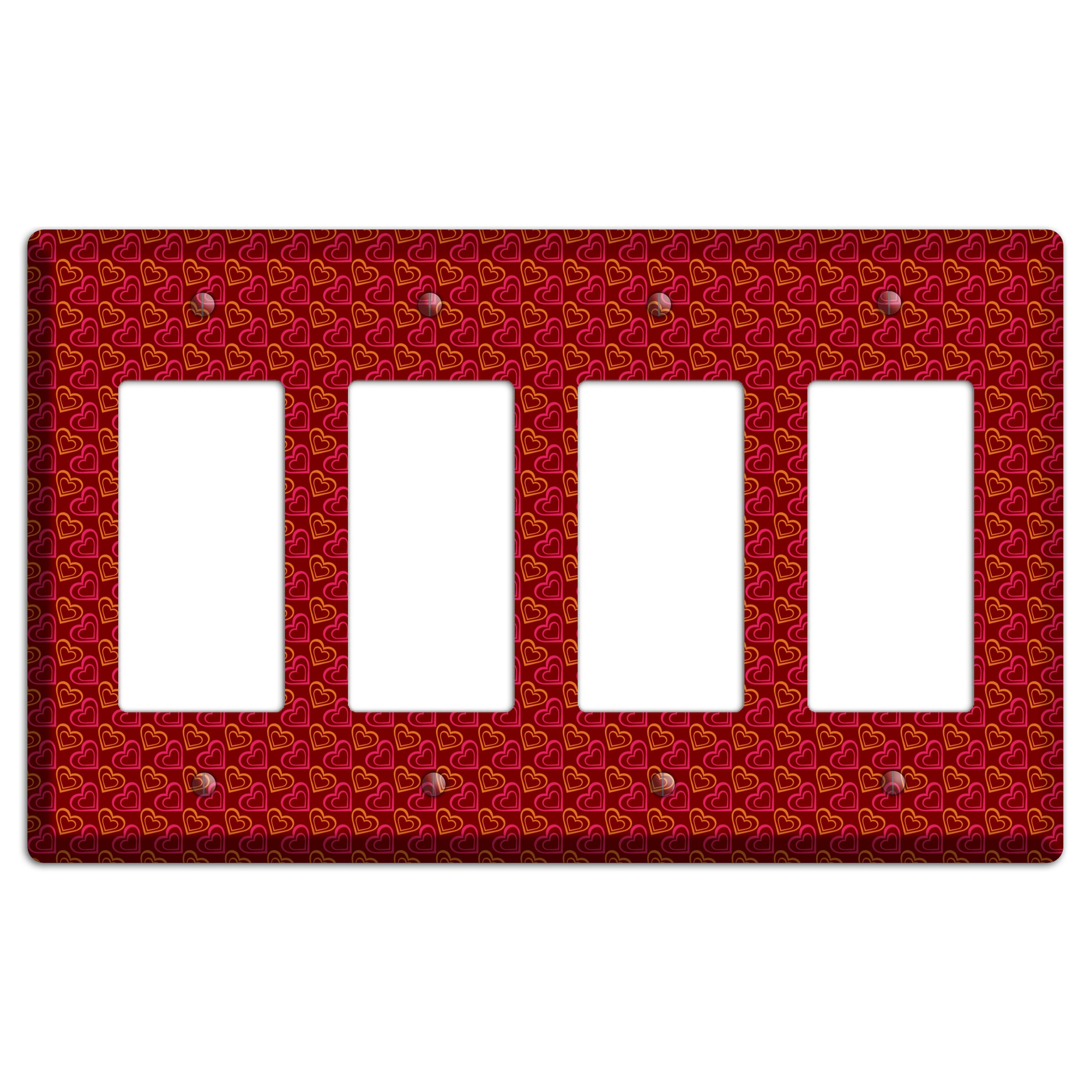 Red and Orange Hearts 4 Rocker Wallplate