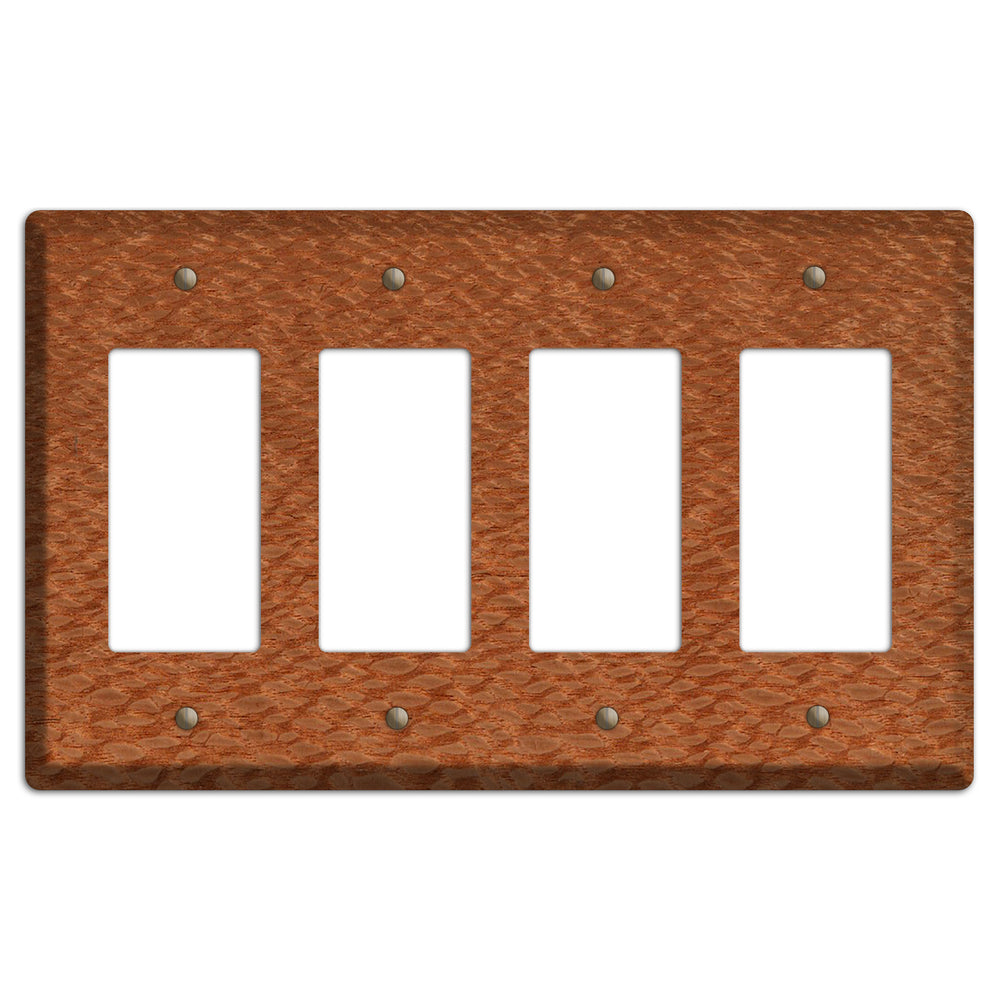 Lacewood Wood Four rocker Switchplate