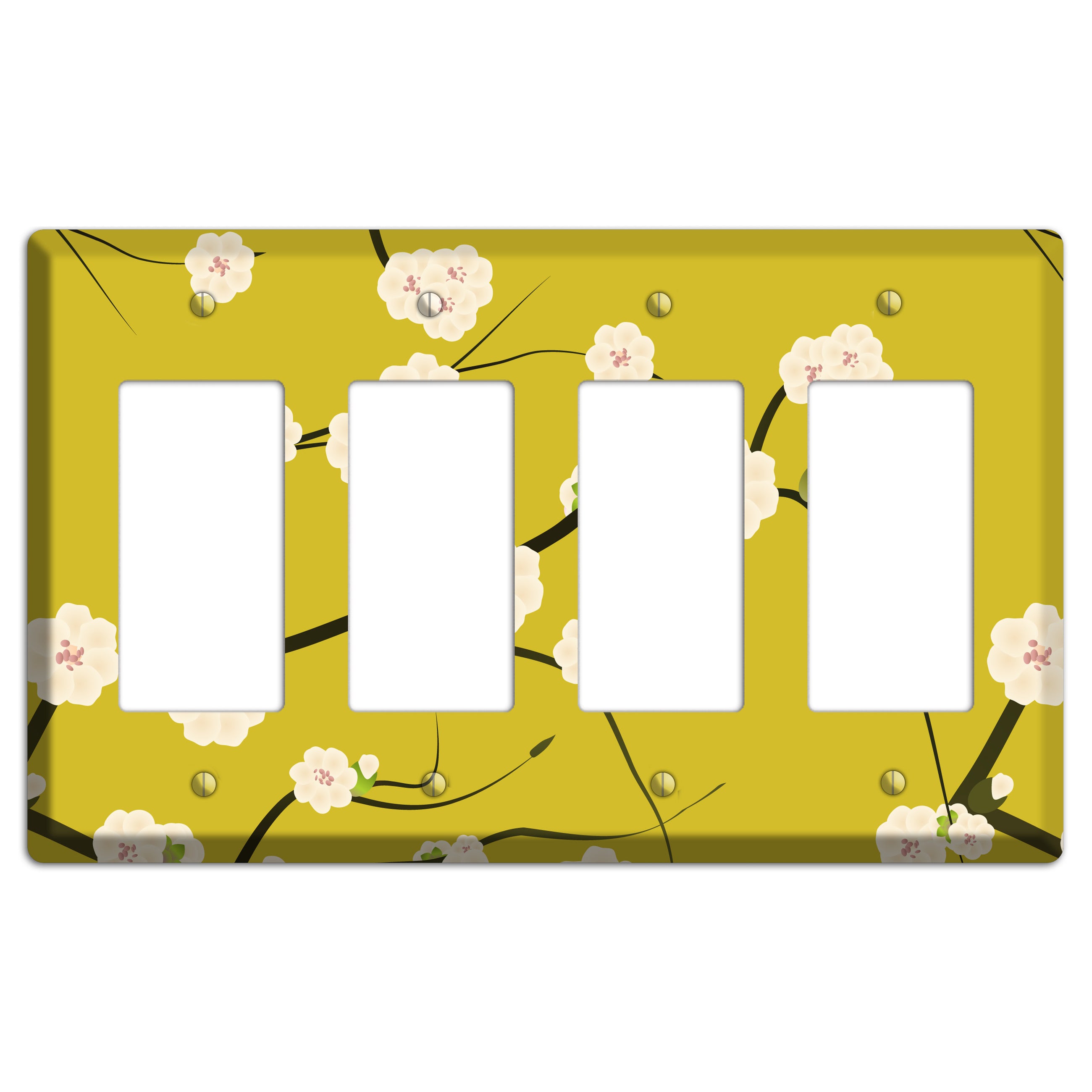 Yellow Chery Blossoms 4 Rocker Wallplate