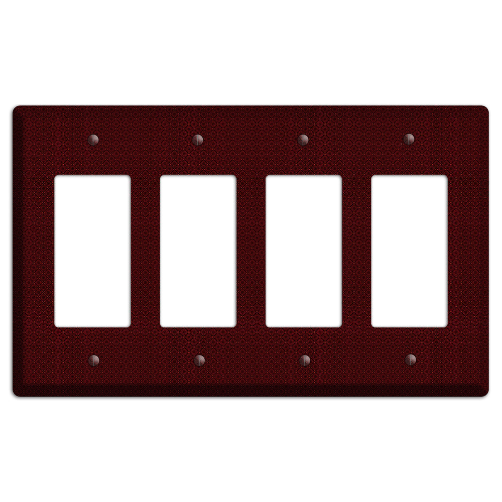Maroon Tiny Checkered Foulard 4 Rocker Wallplate
