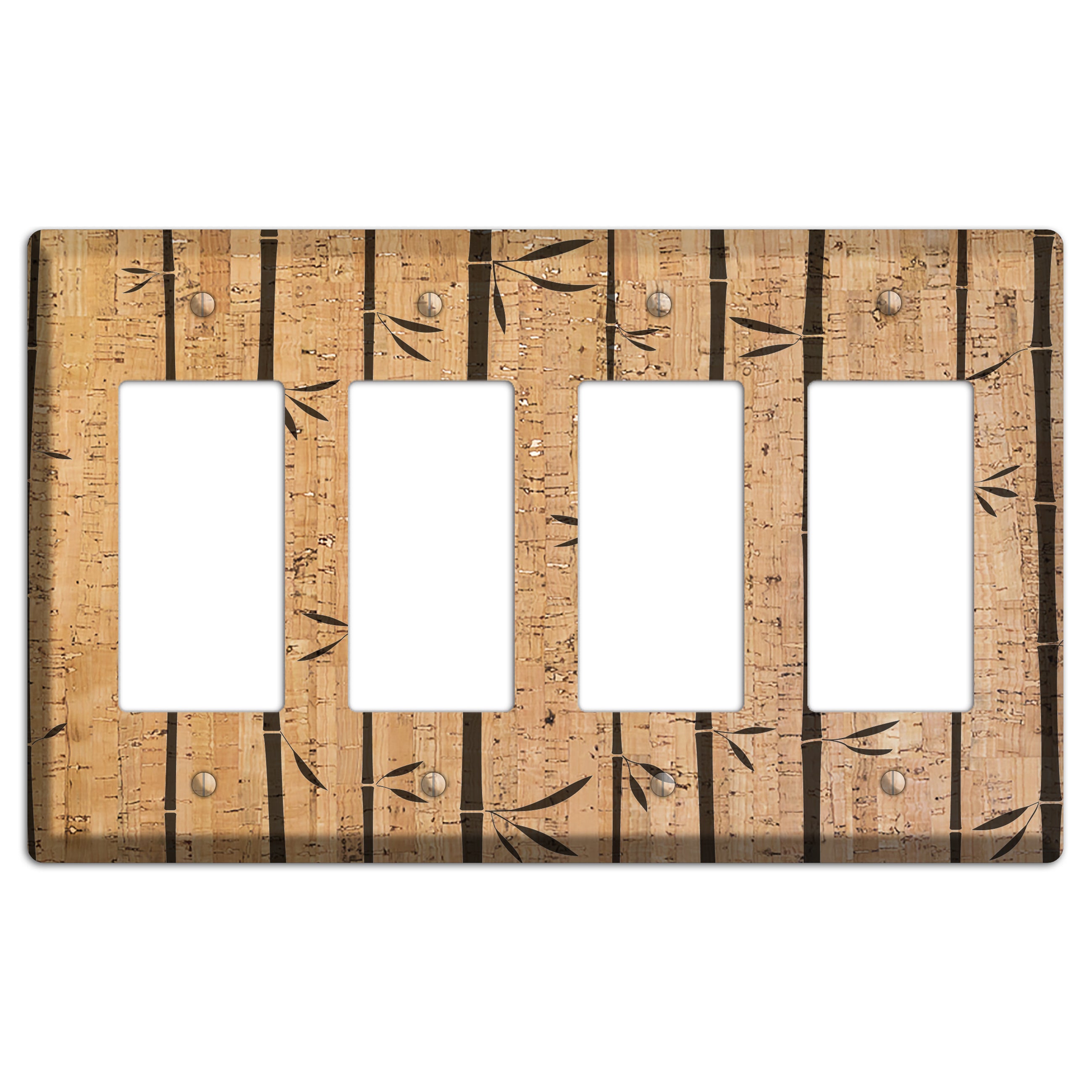 Bamboo Cork 4 Rocker Wallplate