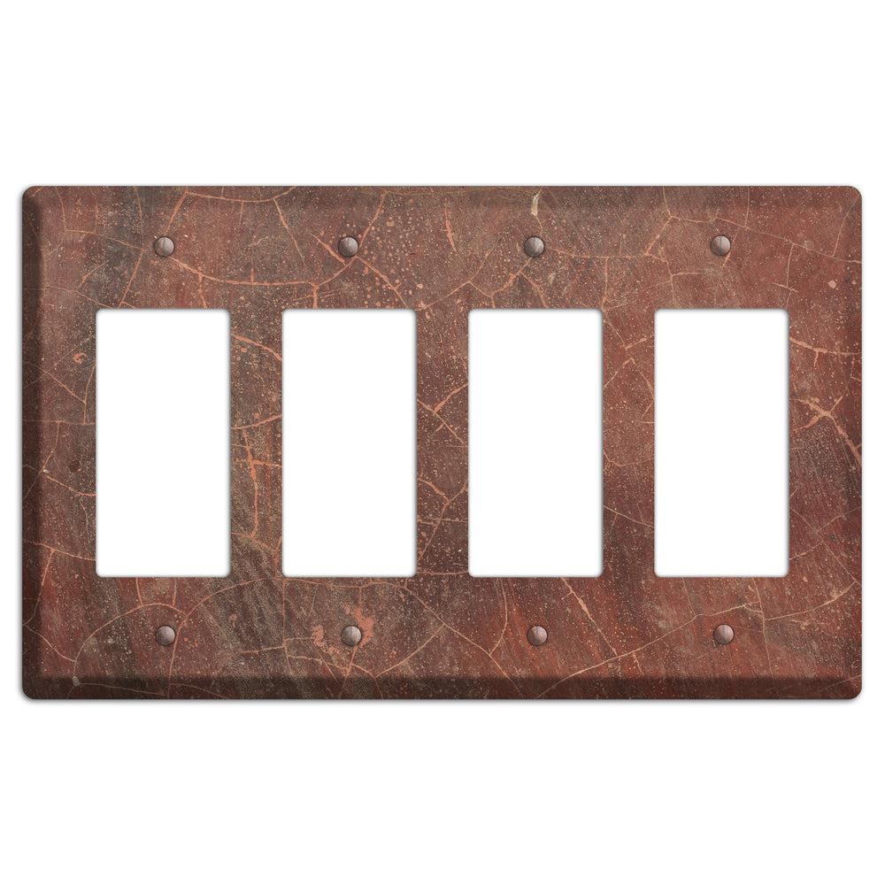 Maroon Cracked Concrete 4 Rocker Wallplate