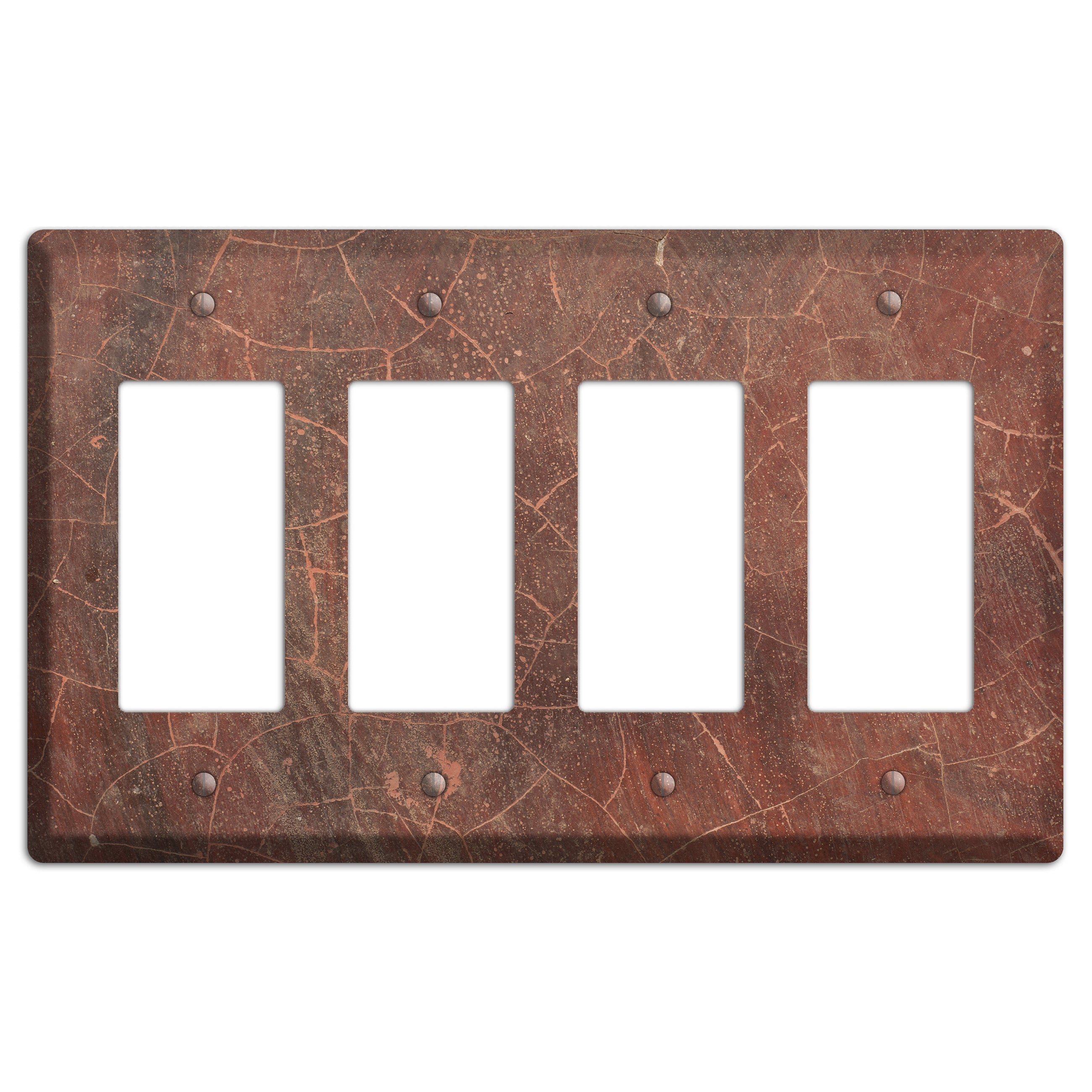 Maroon Cracked Concrete 4 Rocker Wallplate