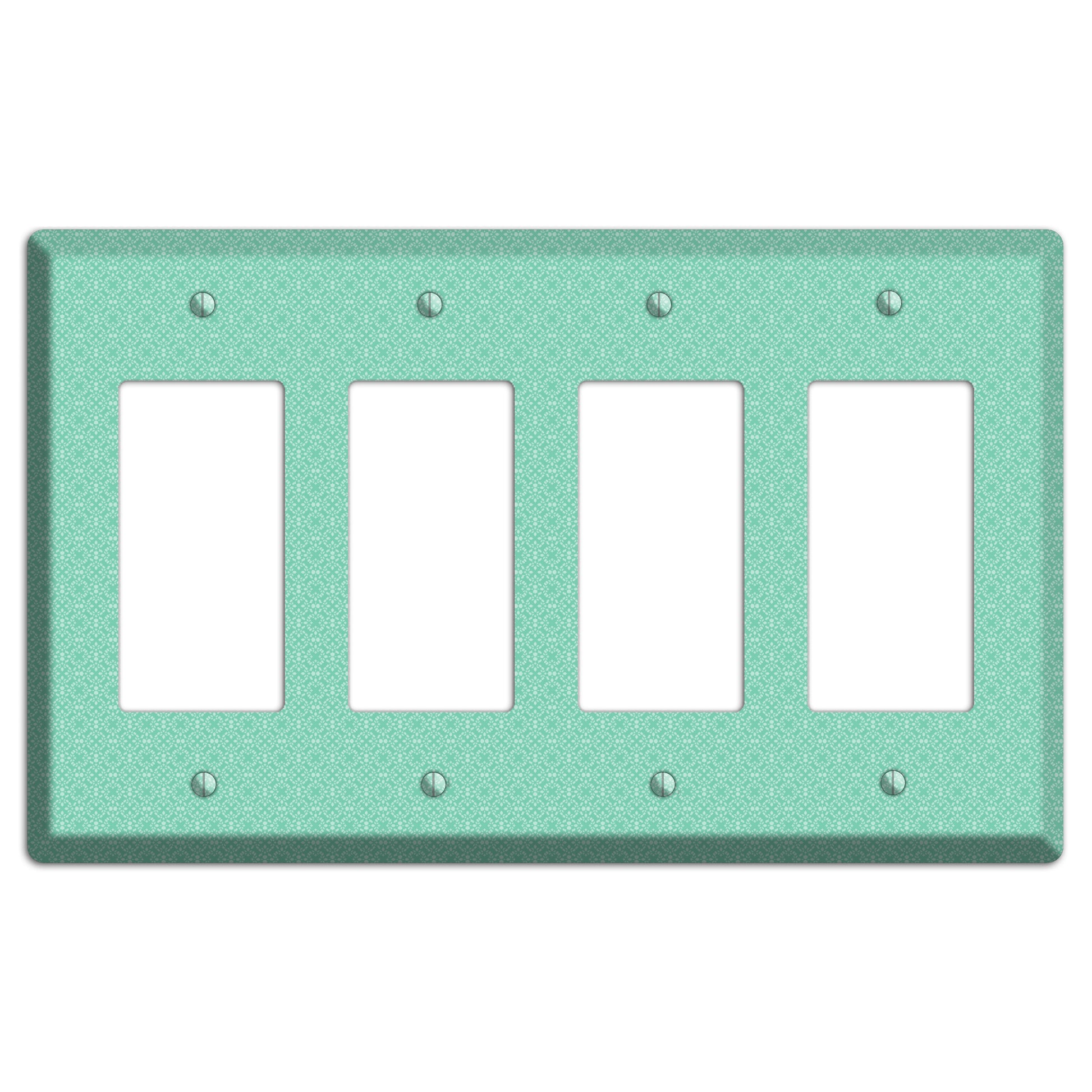 Aqua Calico Cartouche 4 Rocker Wallplate