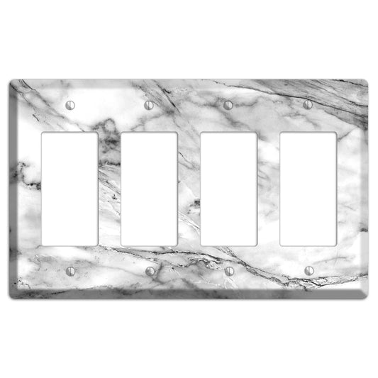 Black and White marble 4 Rocker Wallplate