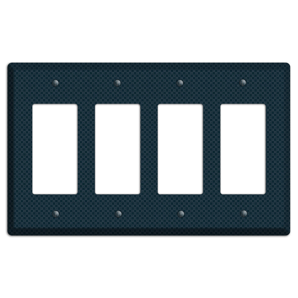 Navy Dots and Check 4 Rocker Wallplate