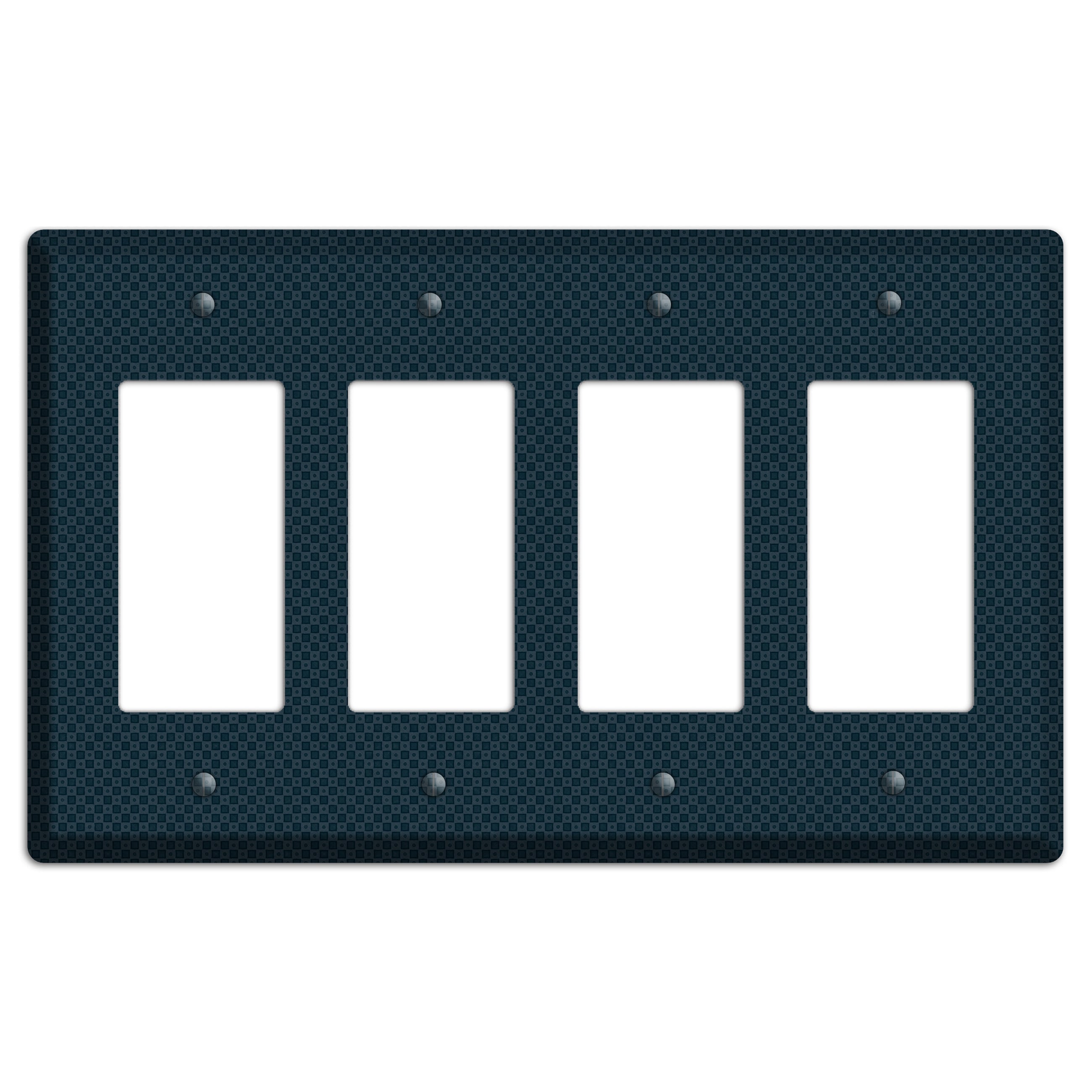 Navy Dots and Check 4 Rocker Wallplate