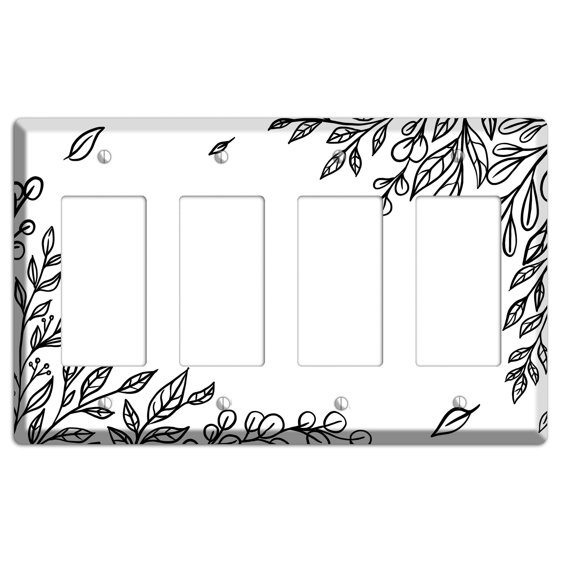 Hand-Drawn Floral 21 4 Rocker Wallplate