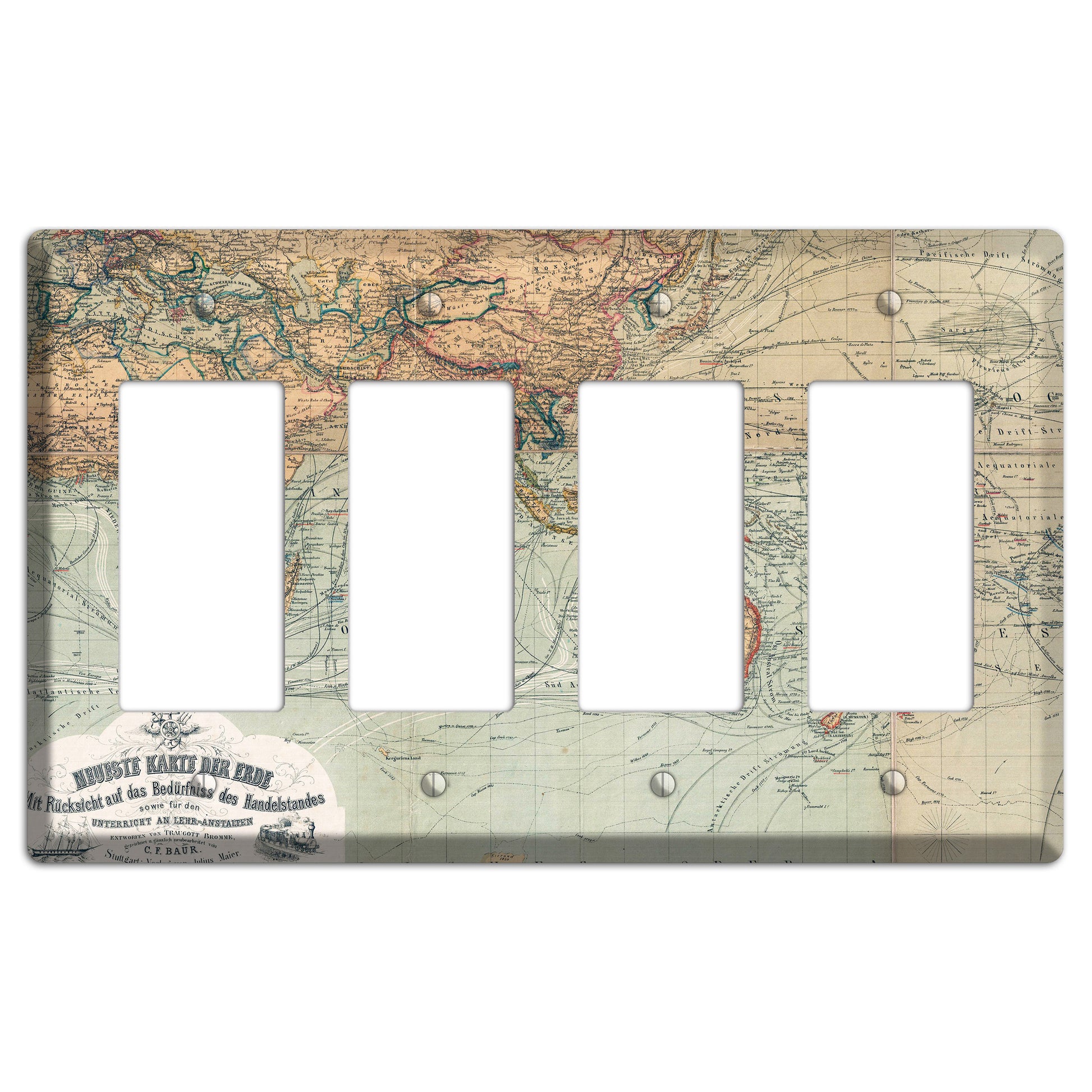 Map of Africa 4 Rocker Wallplate