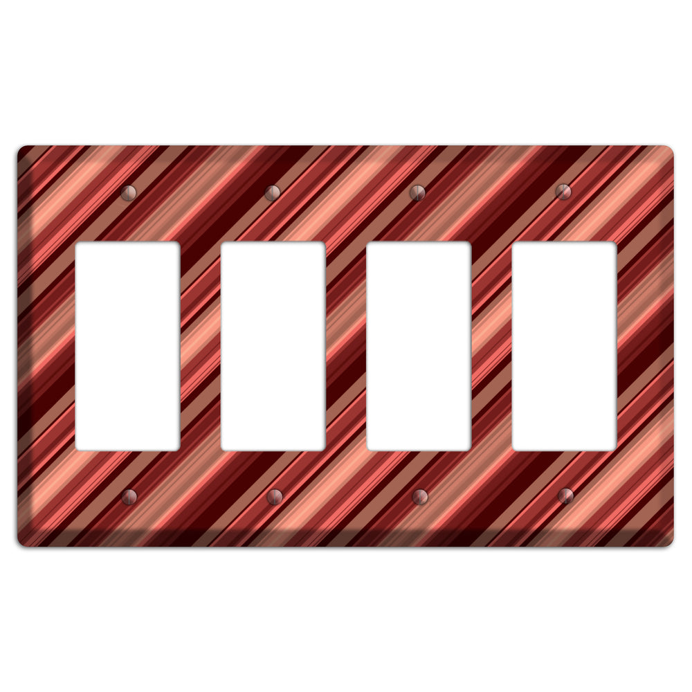 Red Stripes 4 Rocker Wallplate
