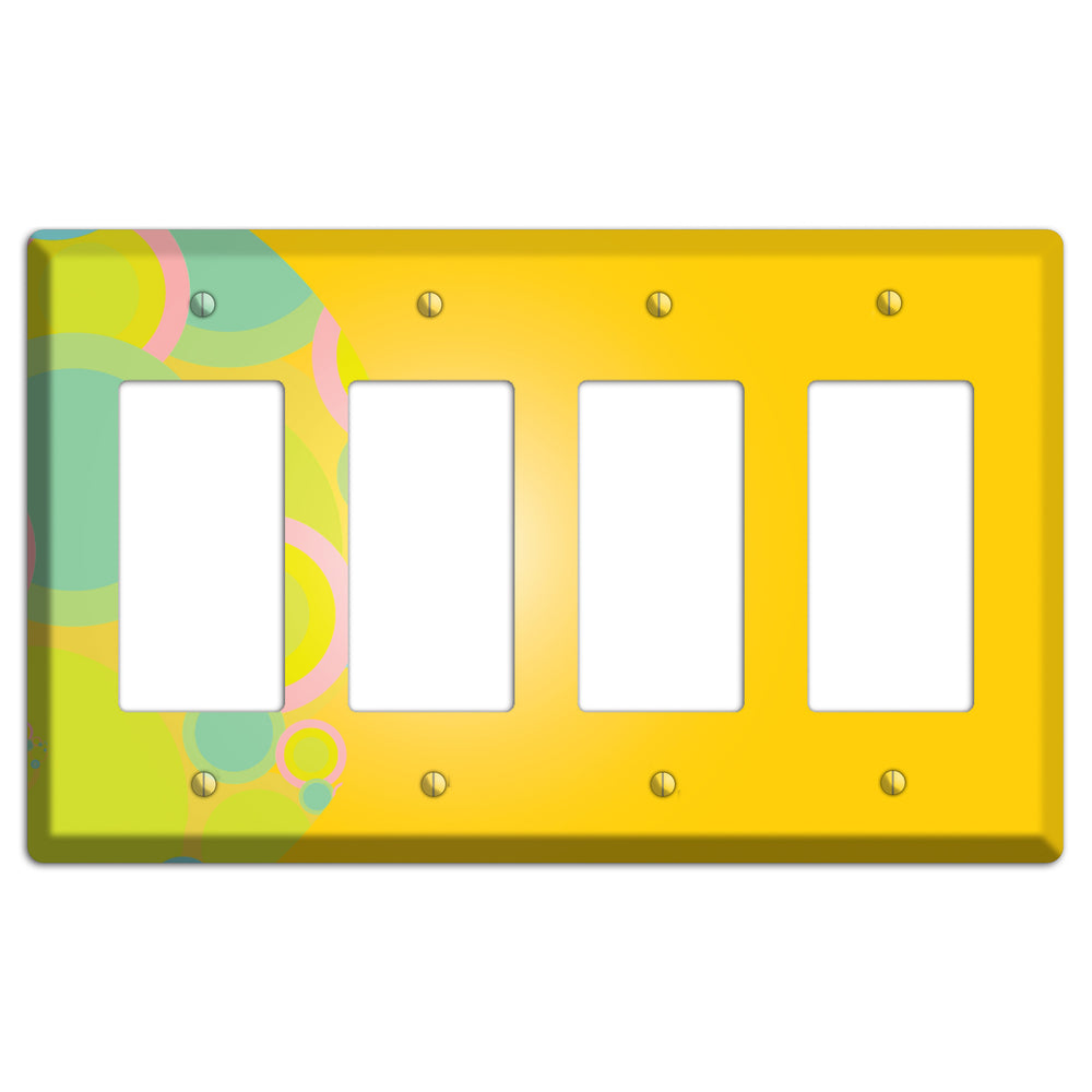 Yellow Circles 4 Rocker Wallplate