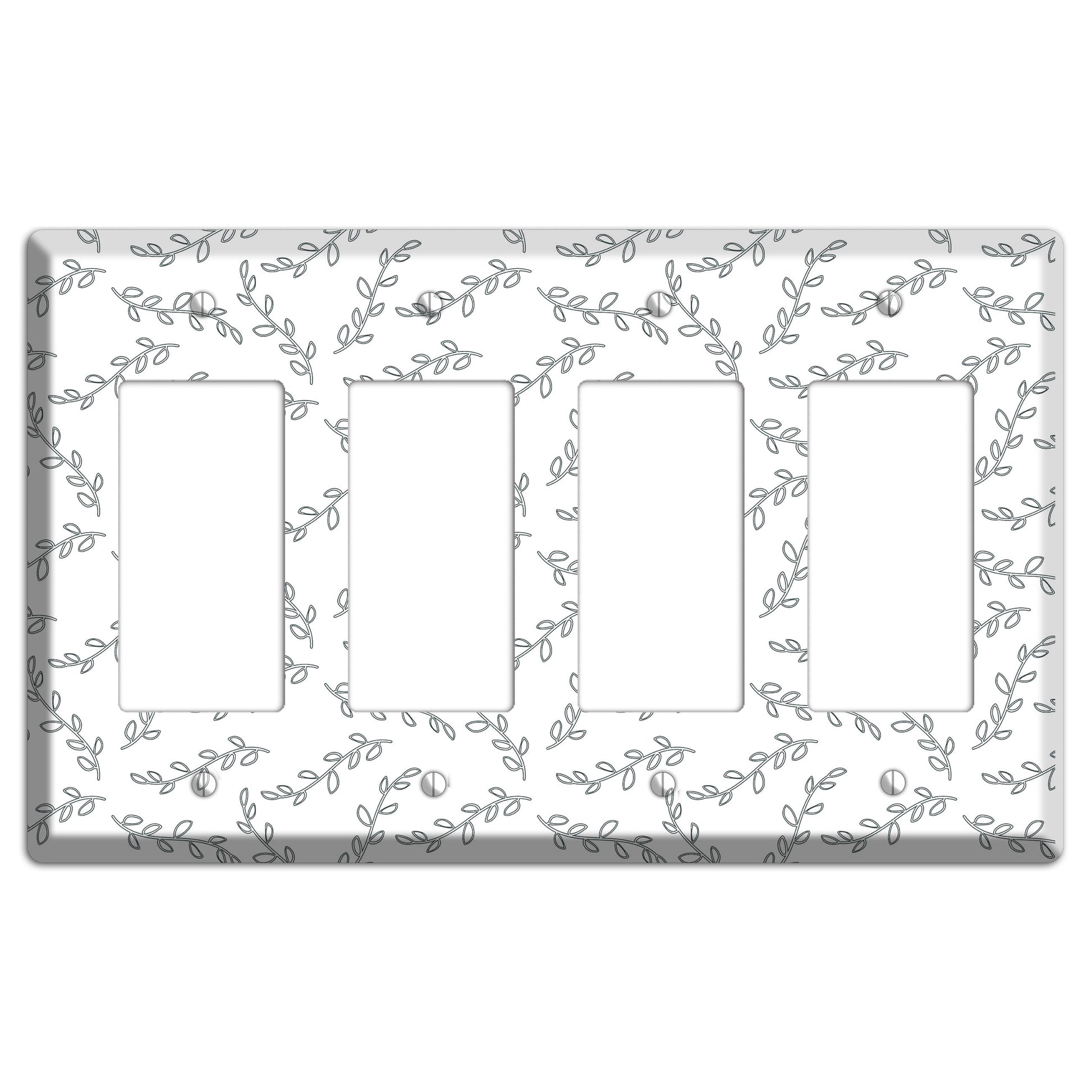 Leaves Style CC 4 Rocker Wallplate