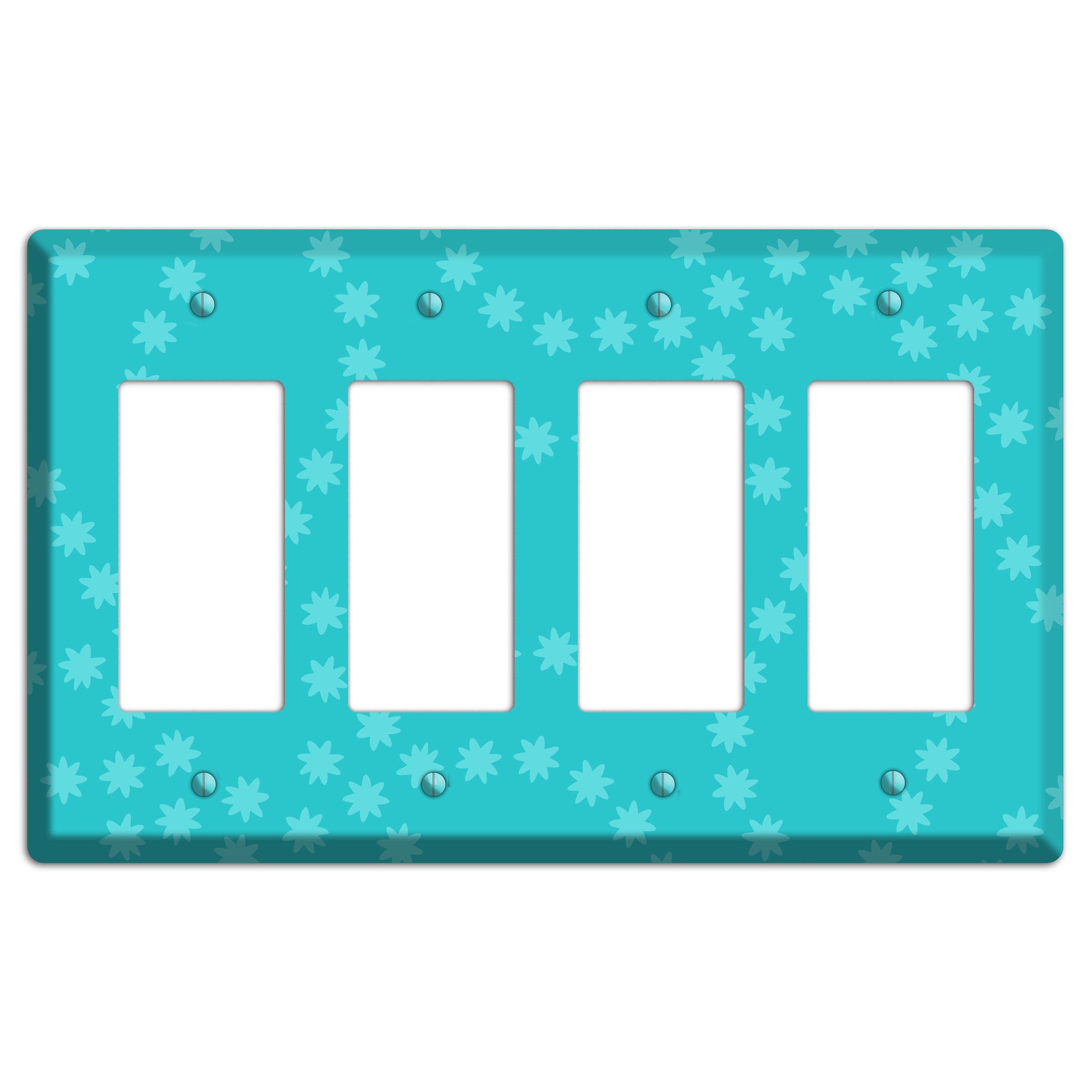 Multi Turquoise Constellation 4 Rocker Wallplate