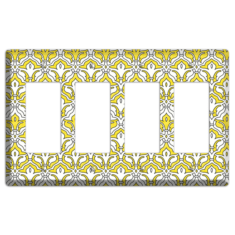 Yellow Scallop Tapestry 4 Rocker Wallplate