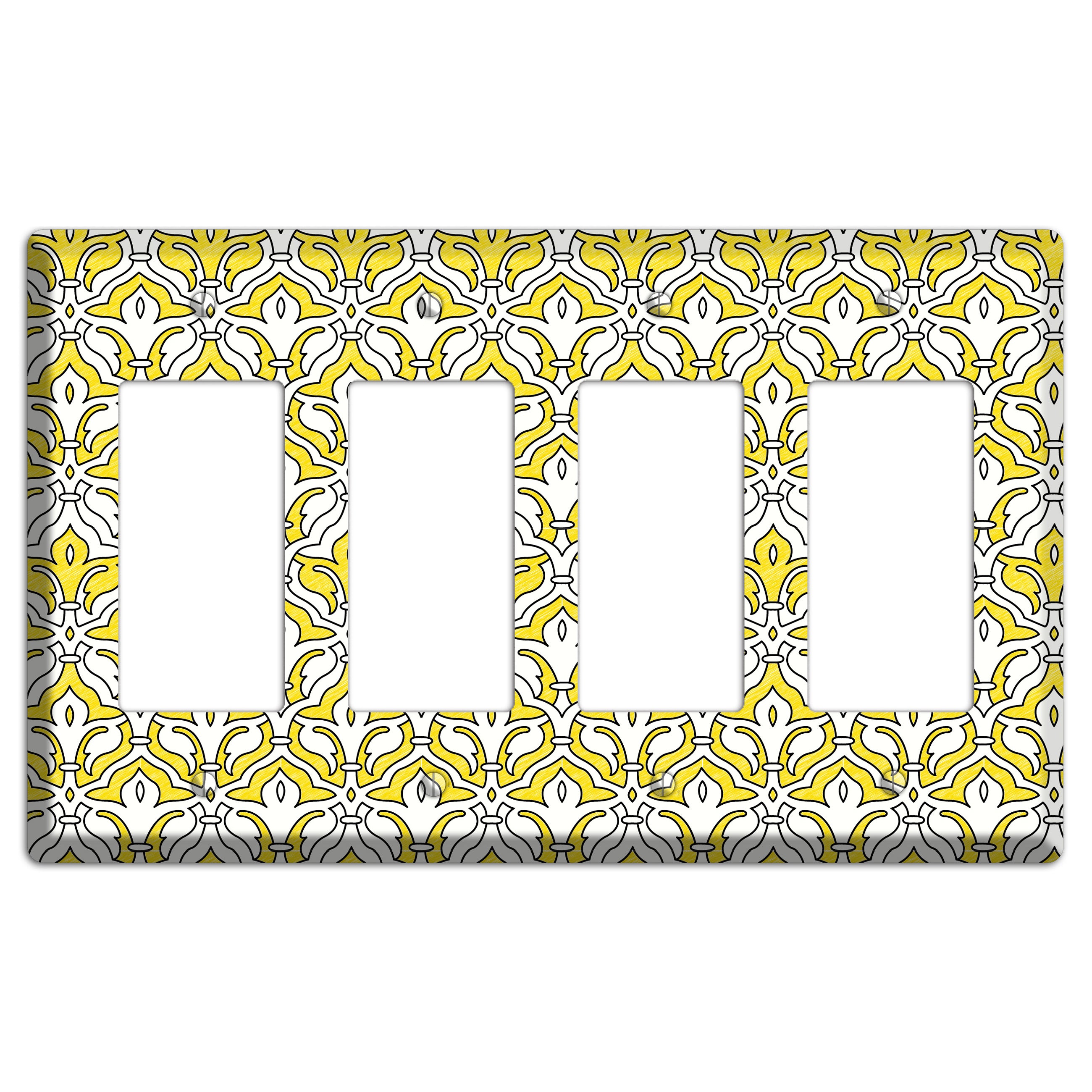 Yellow Scallop Tapestry 4 Rocker Wallplate