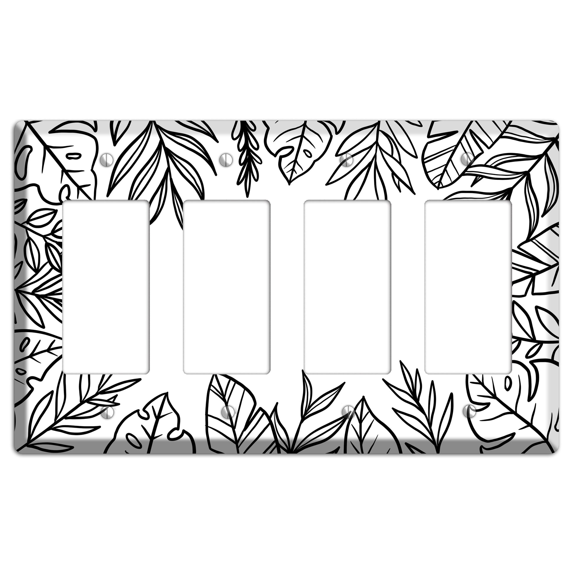 Hand-Drawn Leaves 4 4 Rocker Wallplate