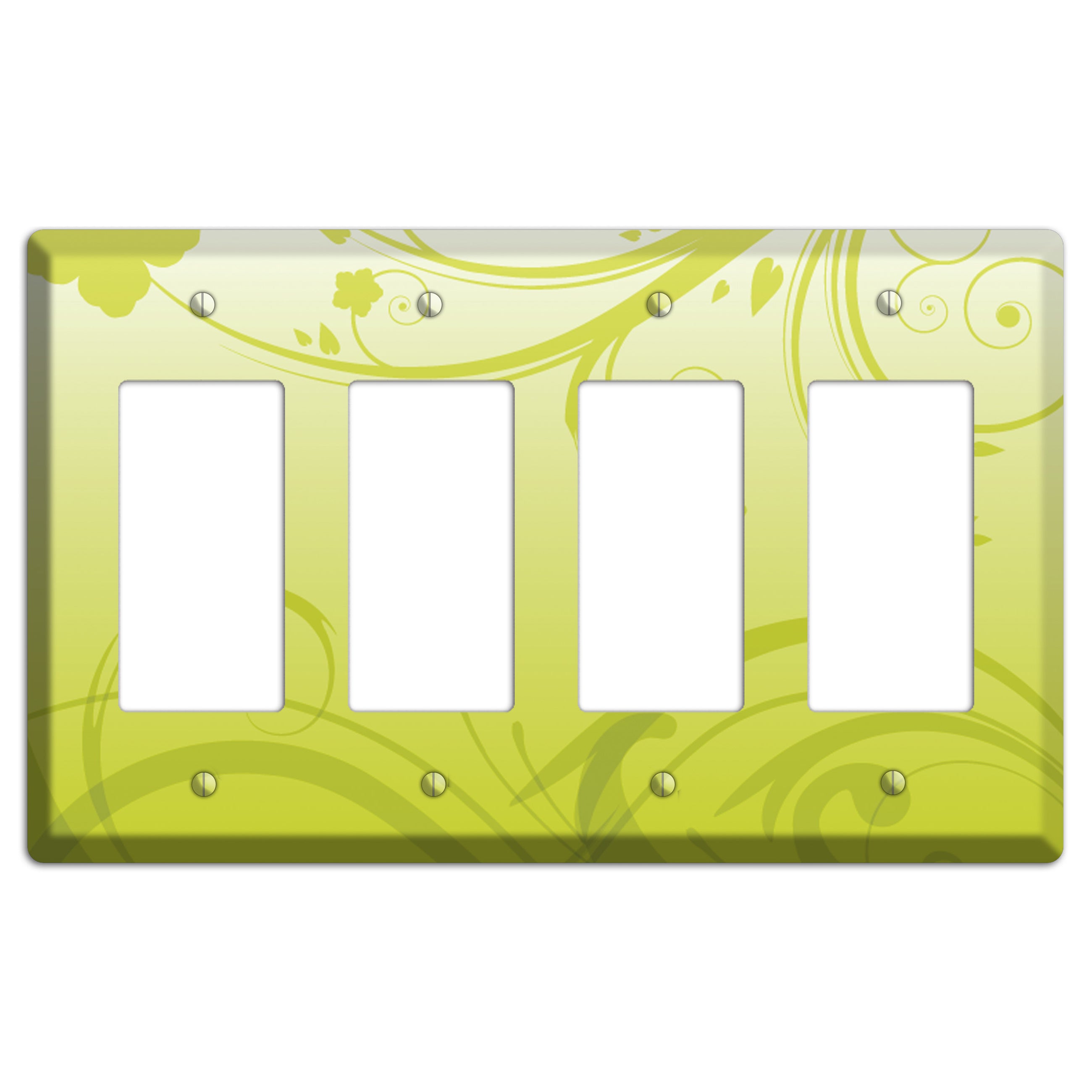 Green Swirls 4 Rocker Wallplate