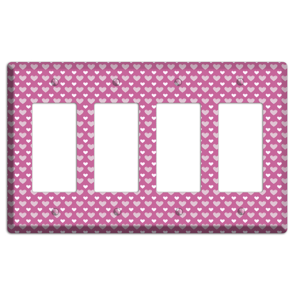 Tiled Small Hearts 4 Rocker Wallplate
