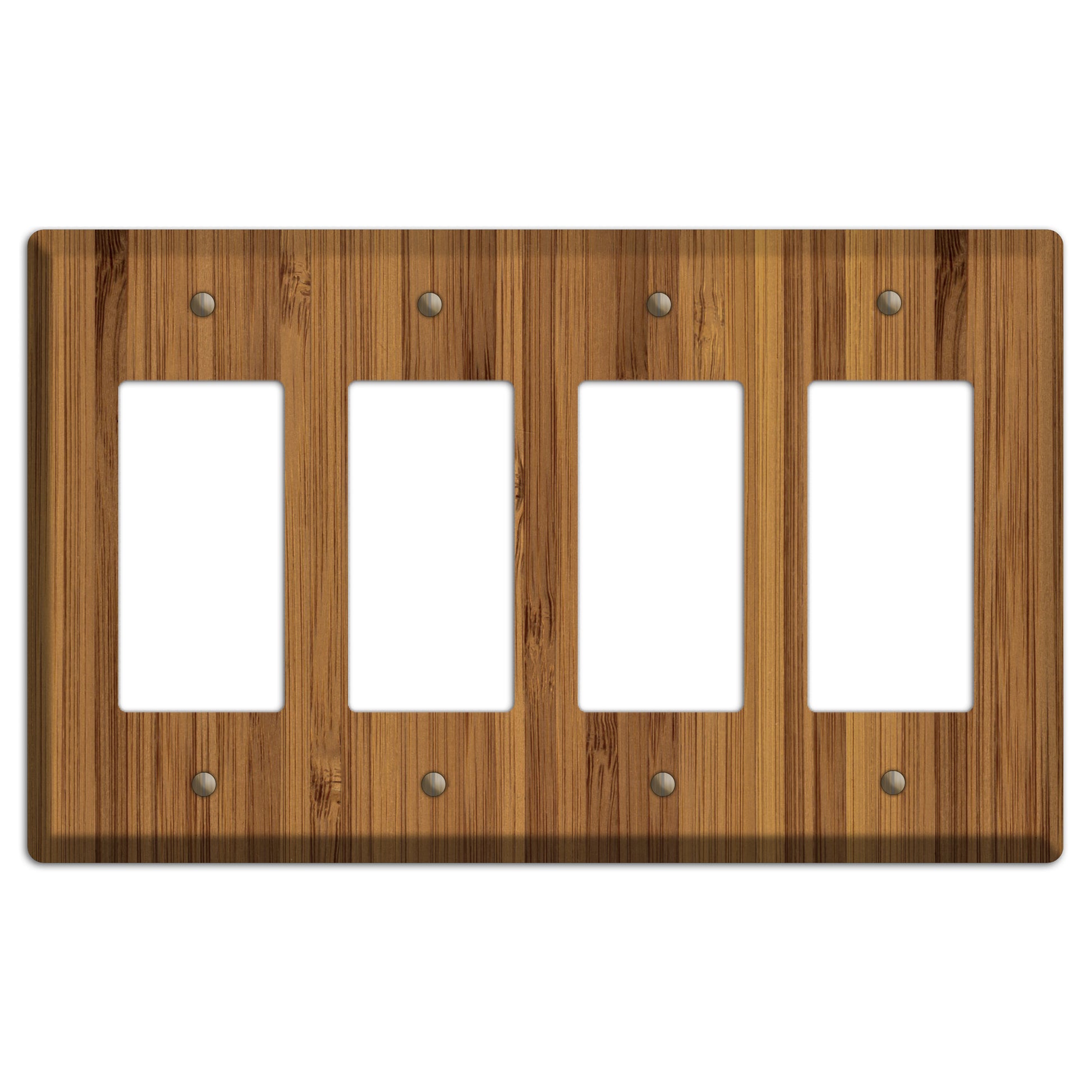 Caramel Bamboo Wood Four rocker Switchplate