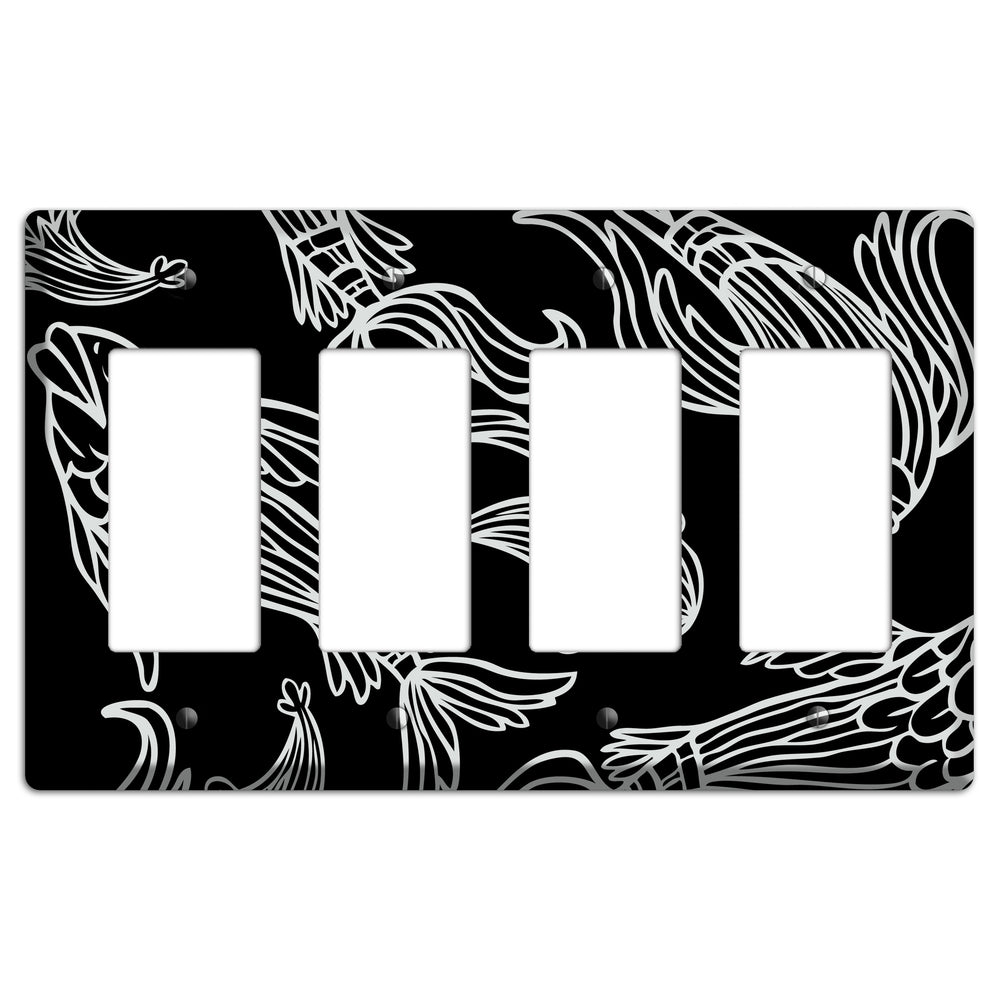 Black and White Koi 4 Rocker Wallplate