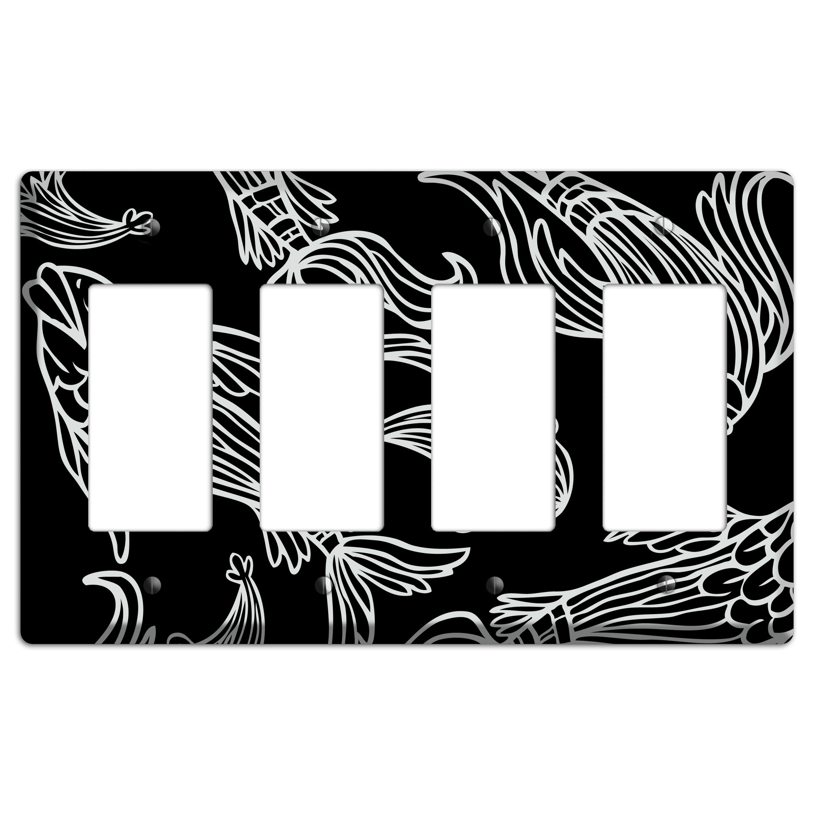Black and White Koi 4 Rocker Wallplate