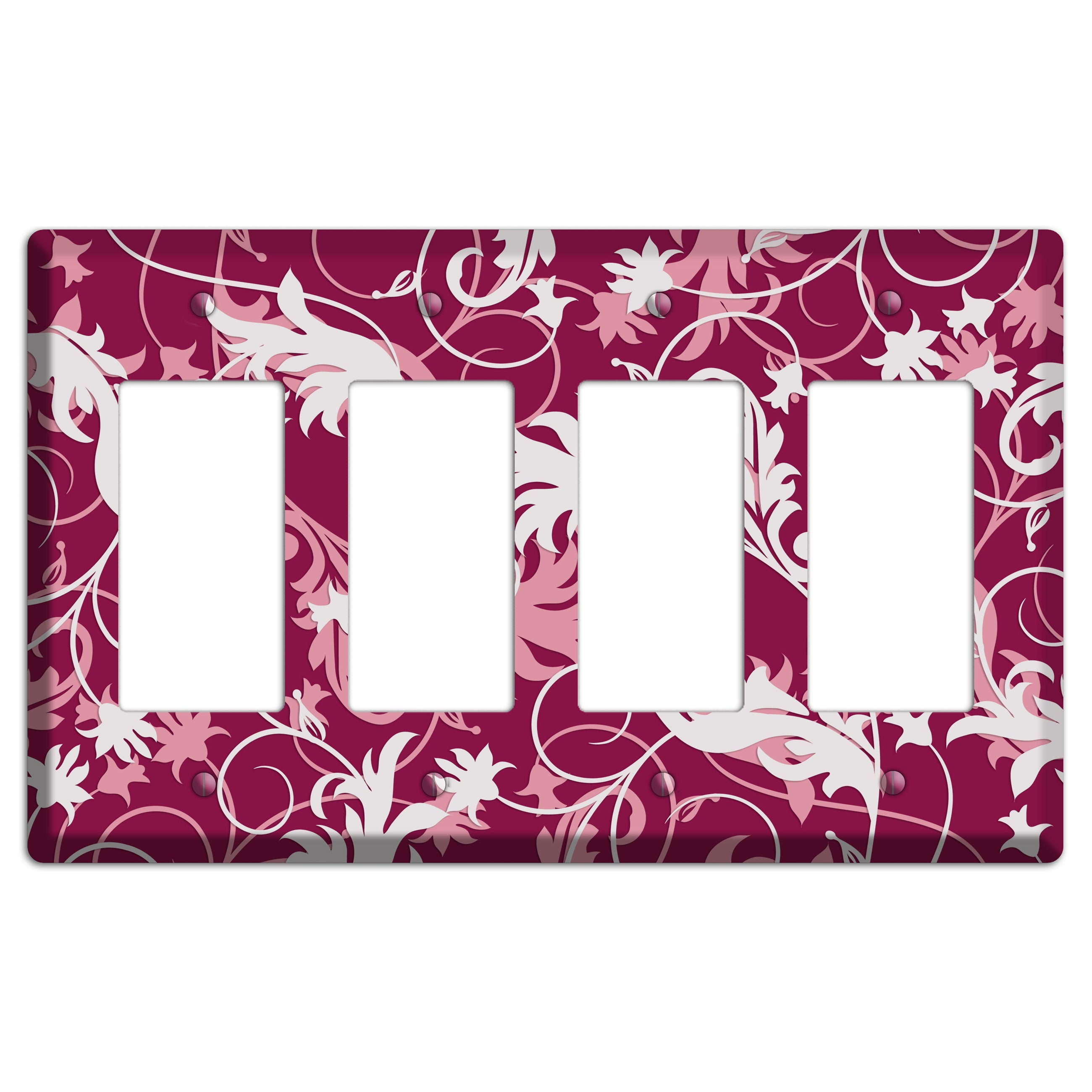 Fuschia and Pink Victorian Sprig 4 Rocker Wallplate