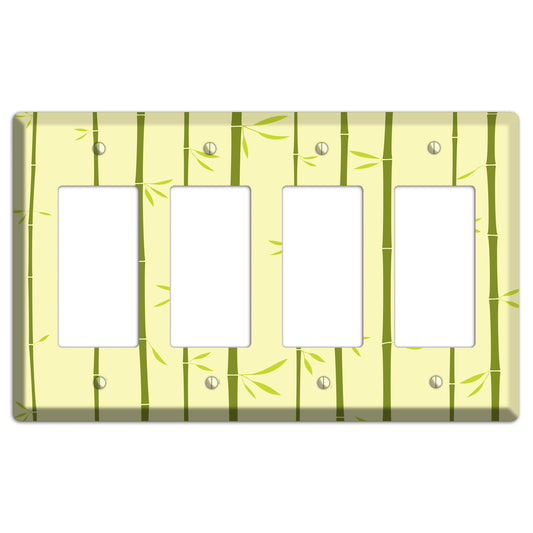 Yellow and Green Bamboo 4 Rocker Wallplate