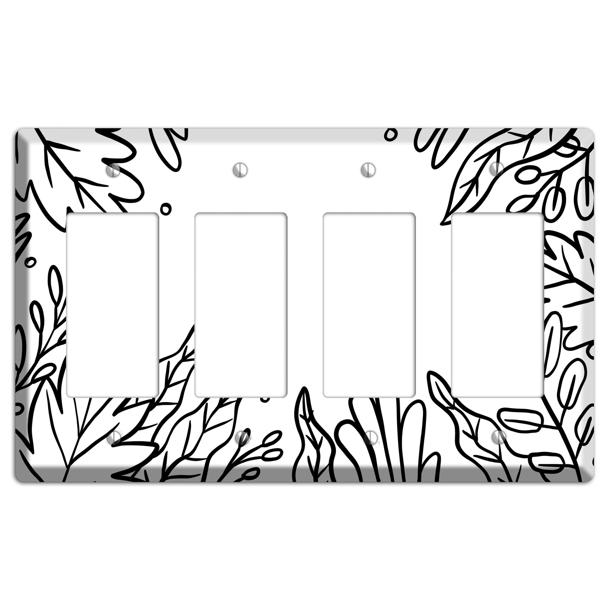 Hand-Drawn Floral 12 4 Rocker Wallplate