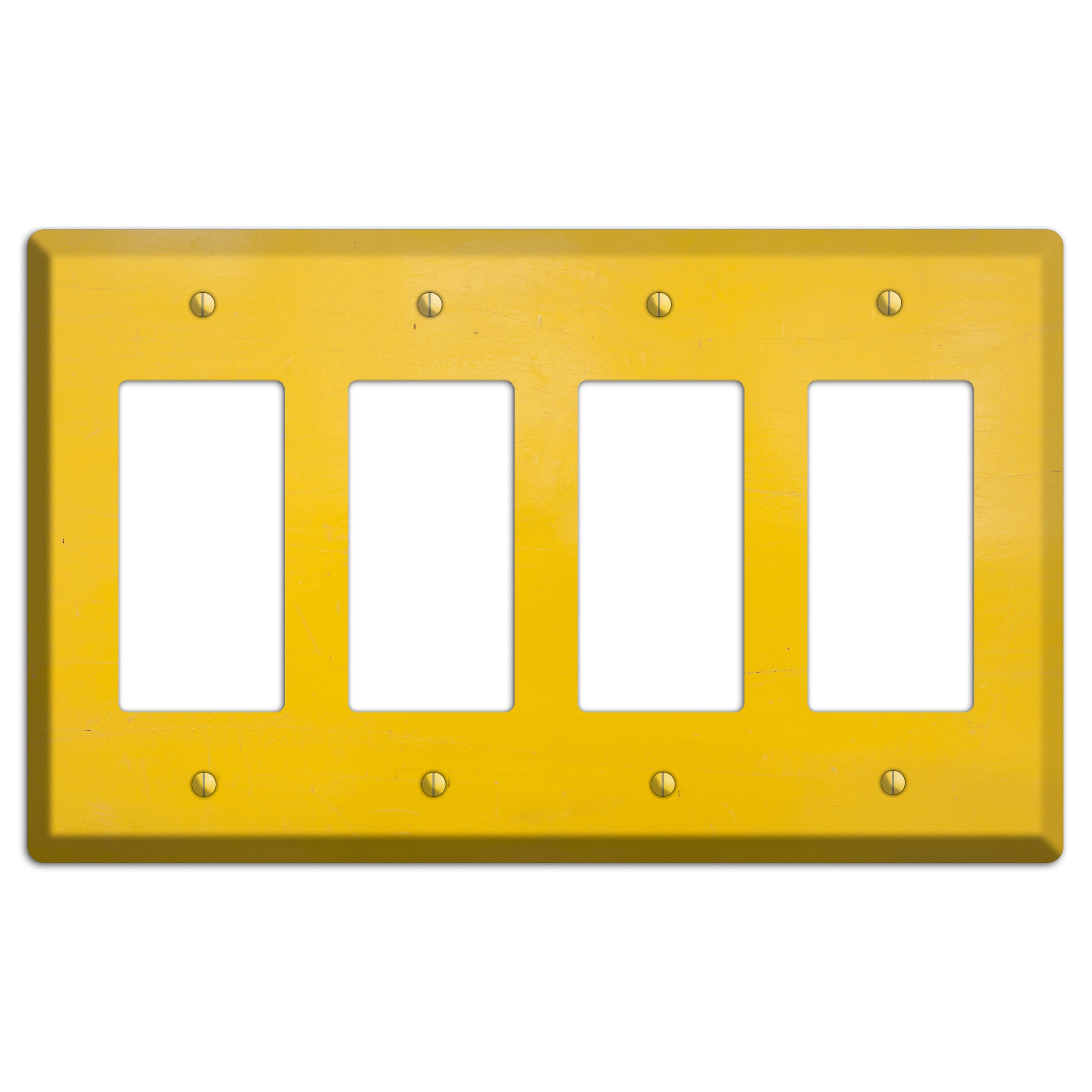 Bright Yellow Concrete 4 Rocker Wallplate
