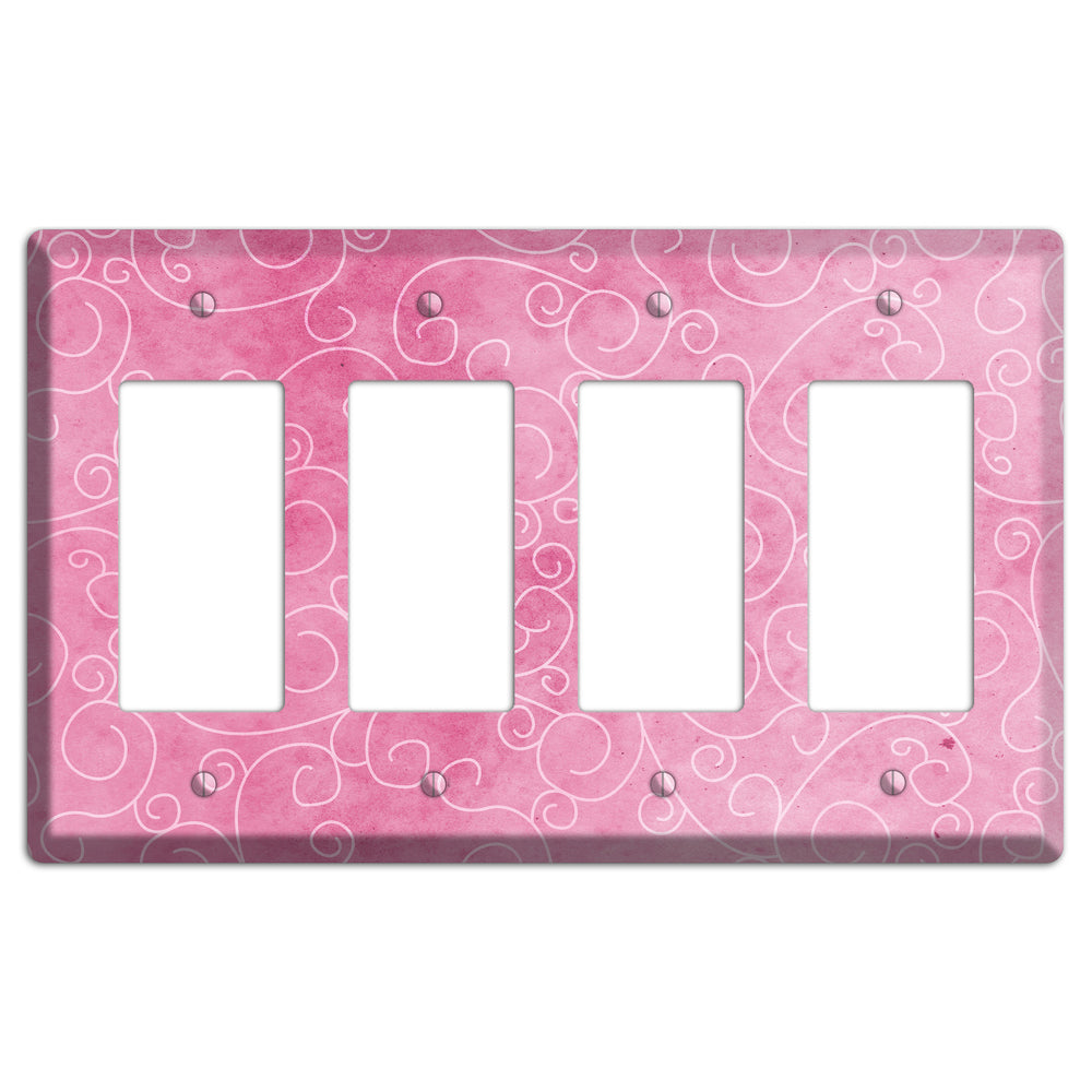 Kobi Pink Texture 4 Rocker Wallplate