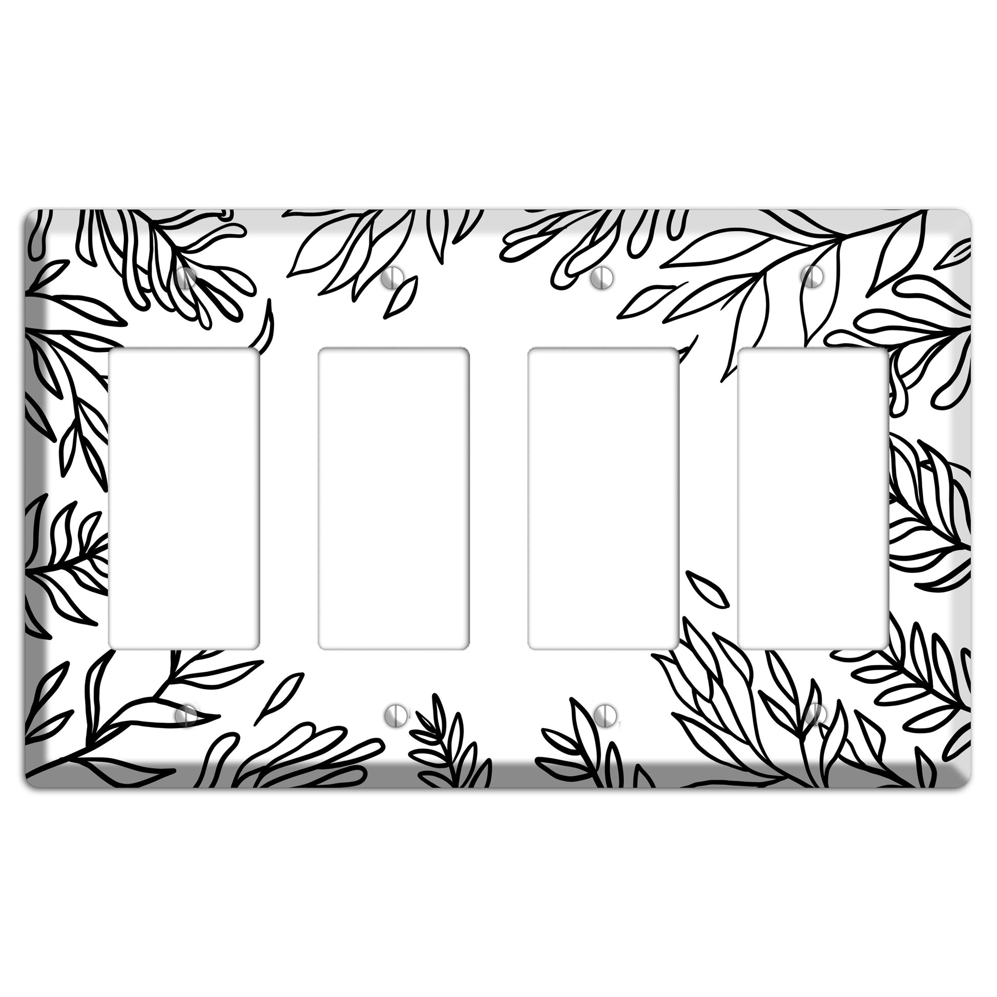 Hand-Drawn Leaves 8 4 Rocker Wallplate