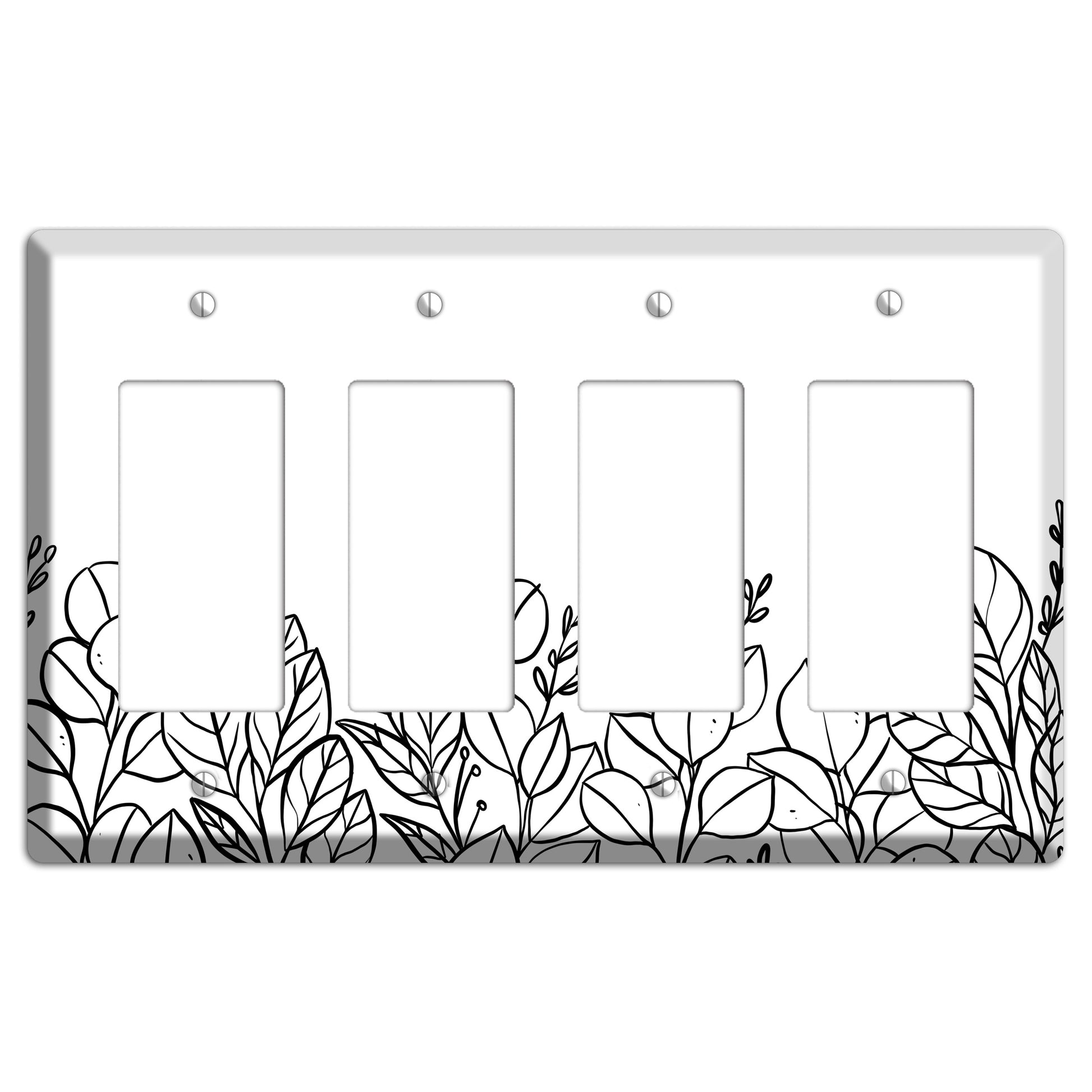 Hand-Drawn Floral 15 4 Rocker Wallplate