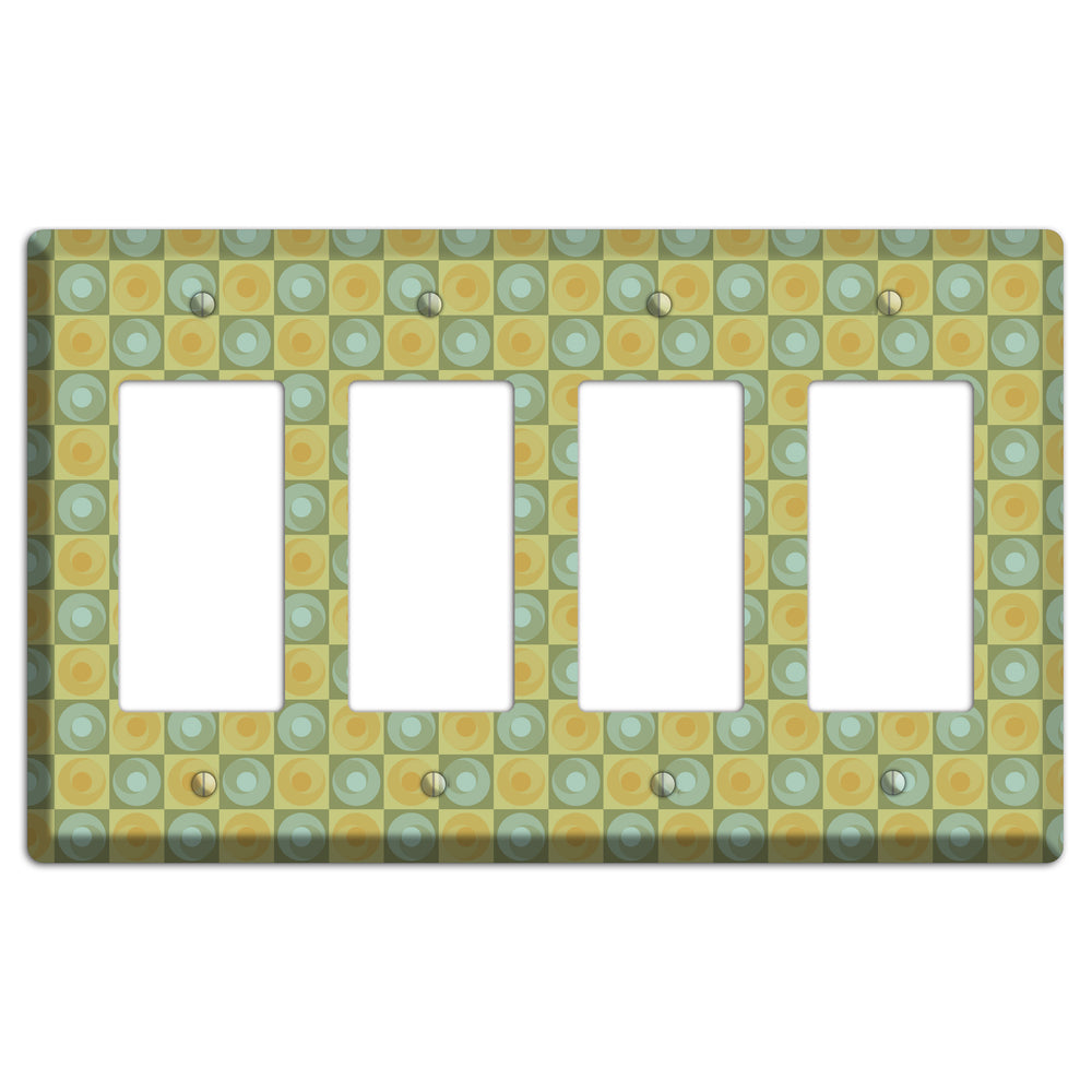 Green and Yellow Squares 4 Rocker Wallplate