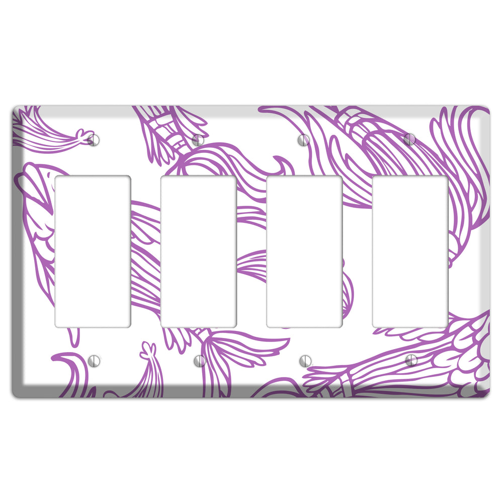 Purple and White Koi 4 Rocker Wallplate
